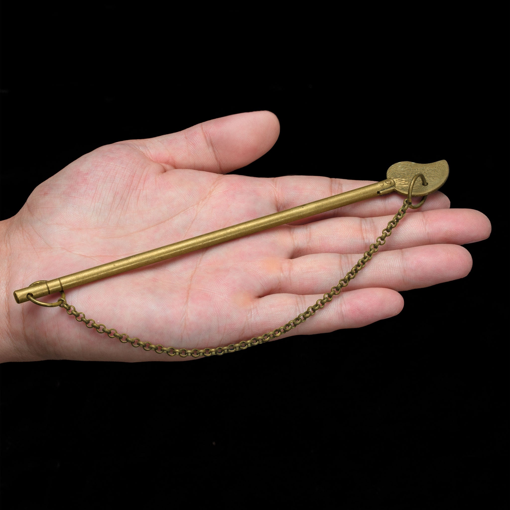 Bird Tail Brass Key with Chain 5.8" - Set of 2-Chinese Brass Hardware