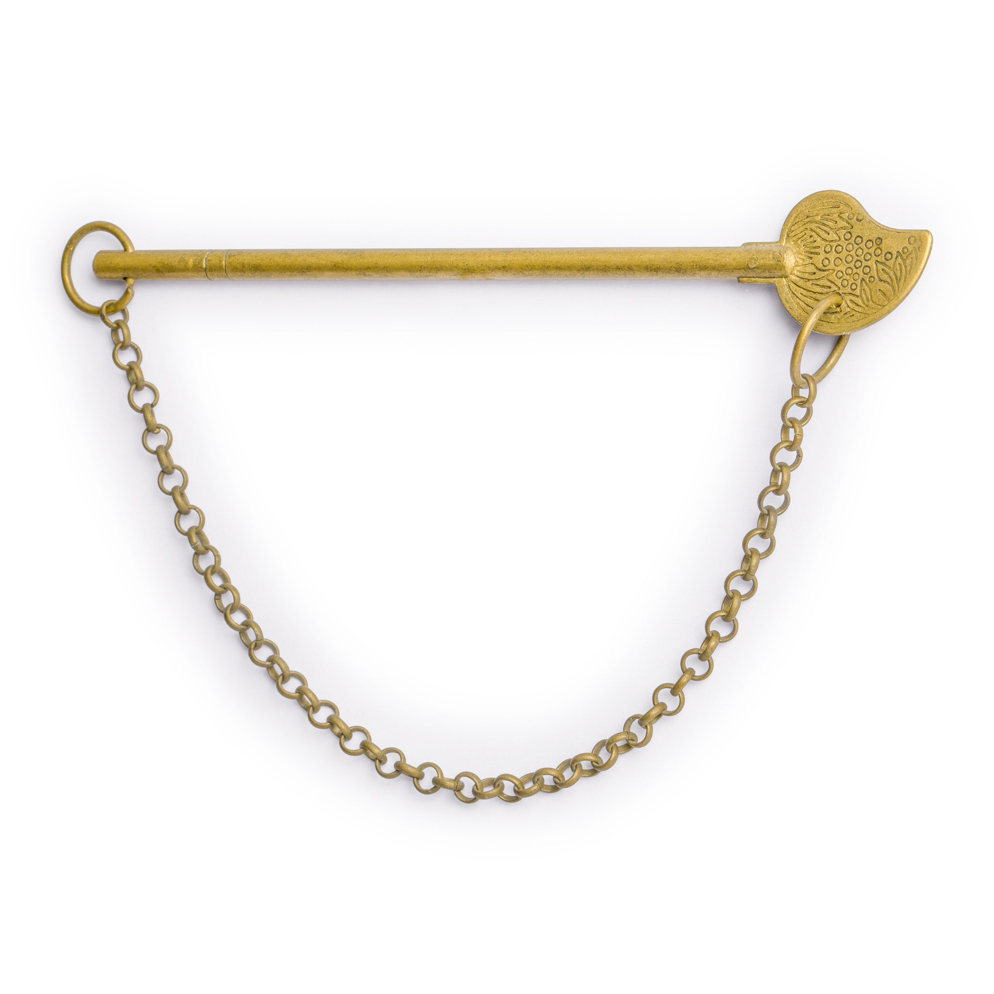 Bird Tail Key with Chain 4.6" - Set of 2-Chinese Brass Hardware