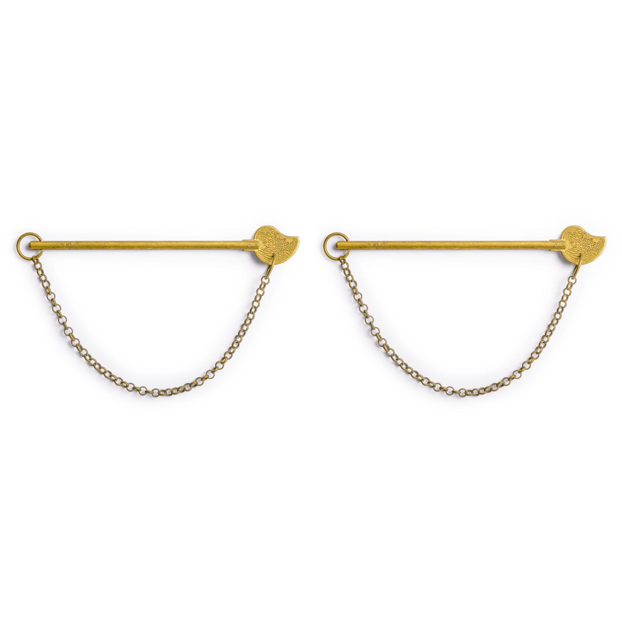 Bird Tail Key with Chain 4.6" - Set of 2-Chinese Brass Hardware