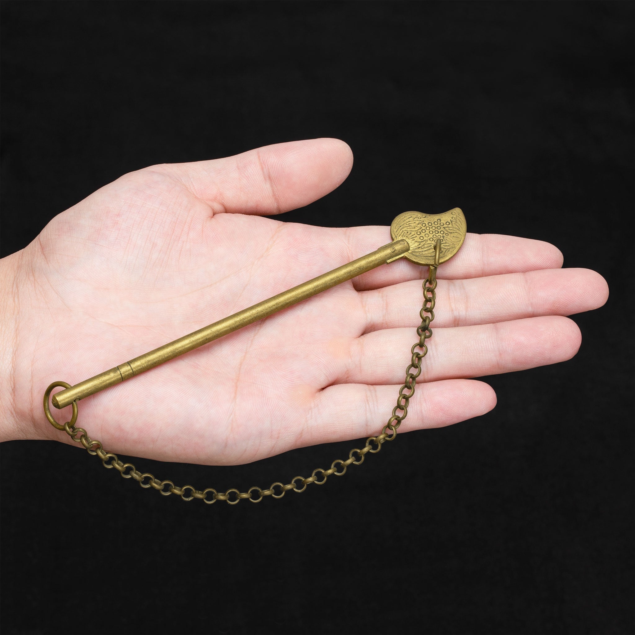 Bird Tail Key with Chain 4.6" - Set of 2-Chinese Brass Hardware