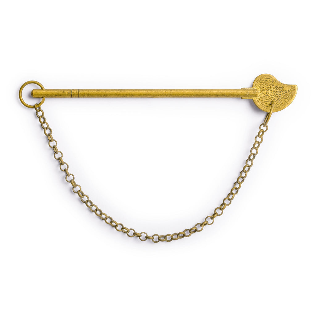 Bird Tail Key with Chain 4.6" - Set of 2-Chinese Brass Hardware