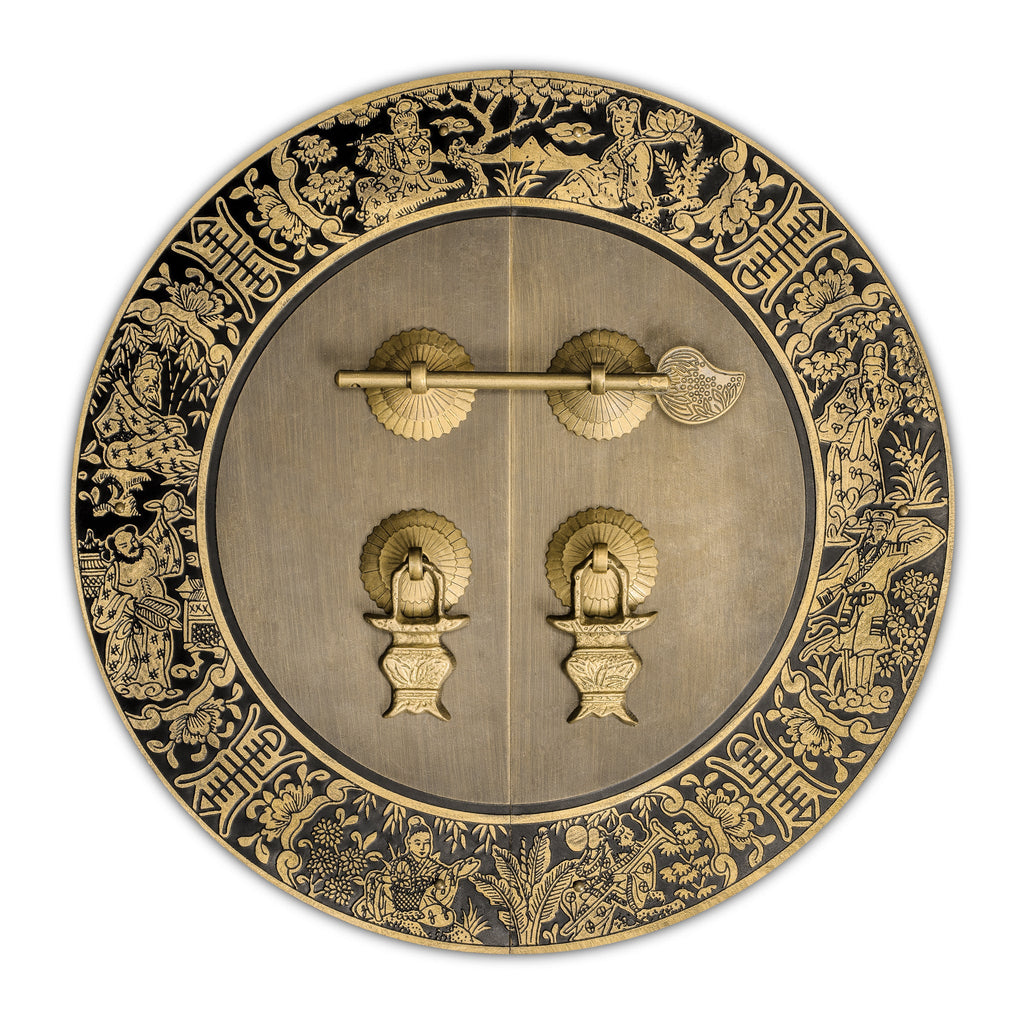 Blessings for Long Life Cabinet Face Plate 9.5"-Chinese Brass Hardware