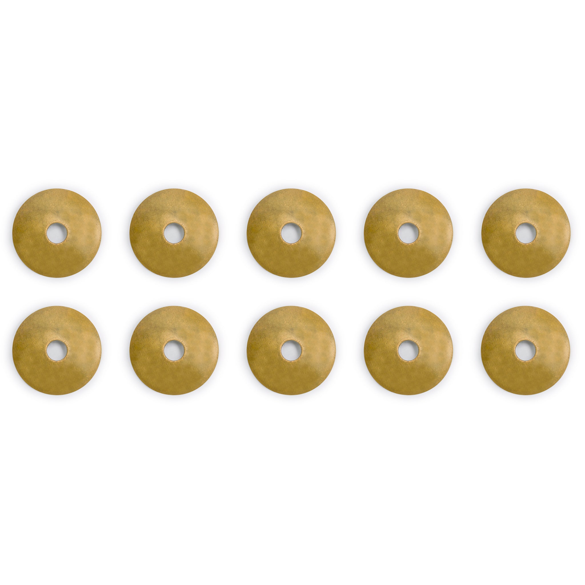 Brass Convex Round Washers 1.2" - Set of 10-Chinese Brass Hardware