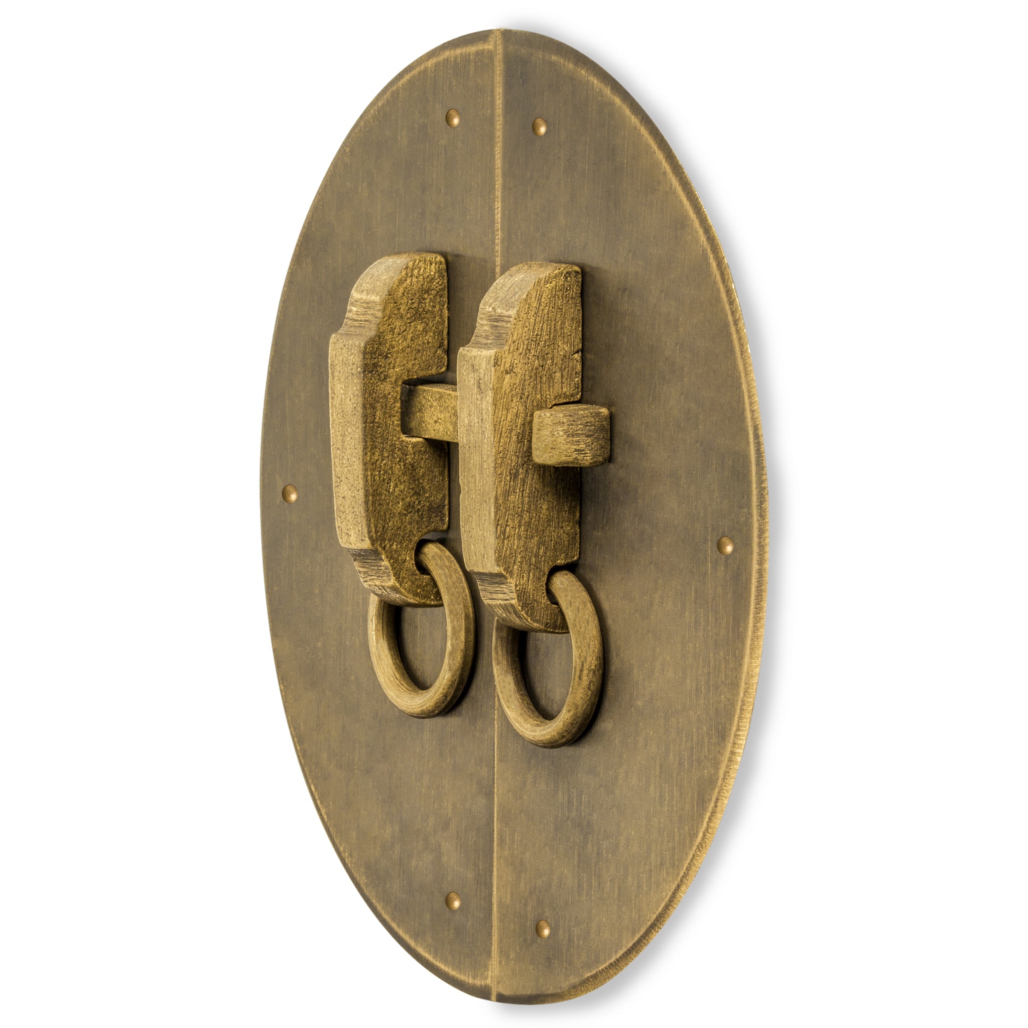 Button and Zipper Cabinet Face Plate 6.3"-Chinese Brass Hardware