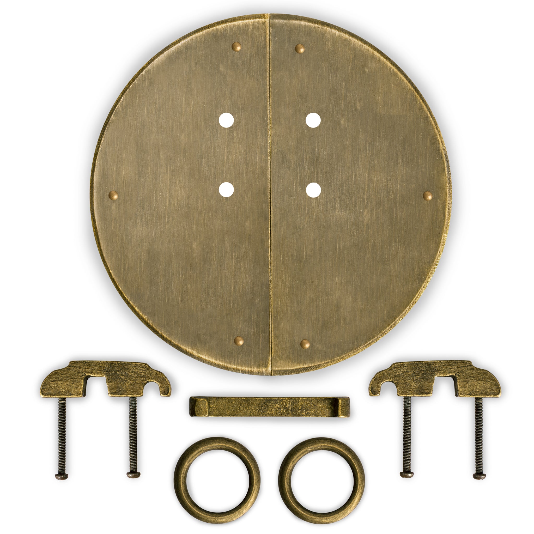 Button and Zipper Cabinet Face Plate 6.3"-Chinese Brass Hardware
