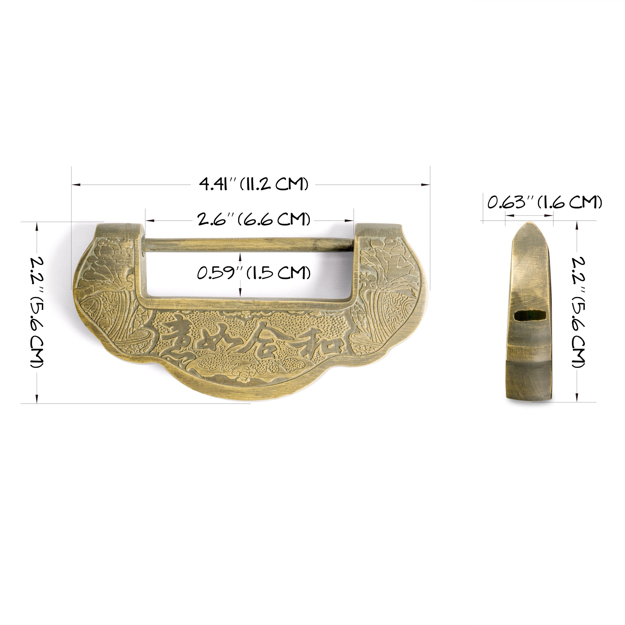 Celestial Sage Lock 4.5"-Chinese Brass Hardware