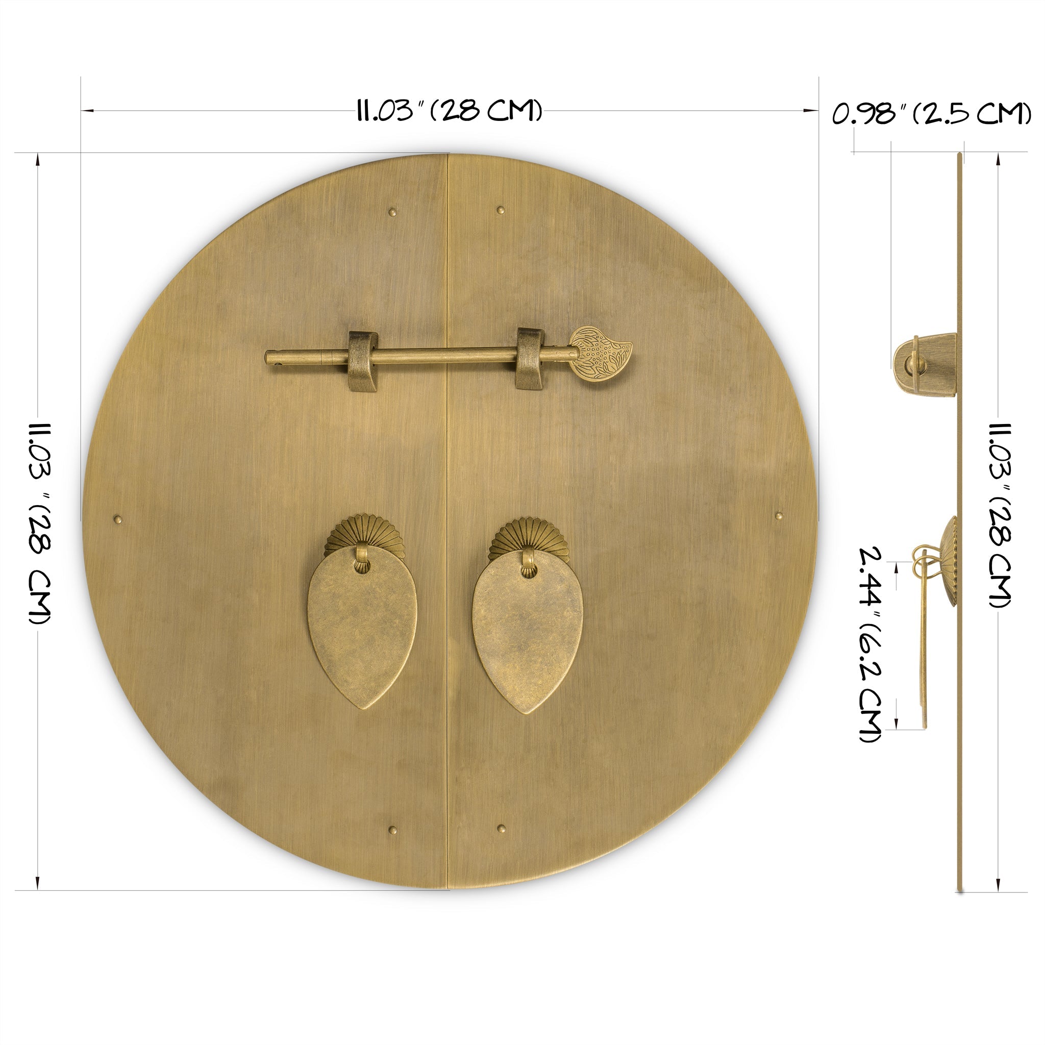 Classic Round Cabinet Face Plate 11"-Chinese Brass Hardware