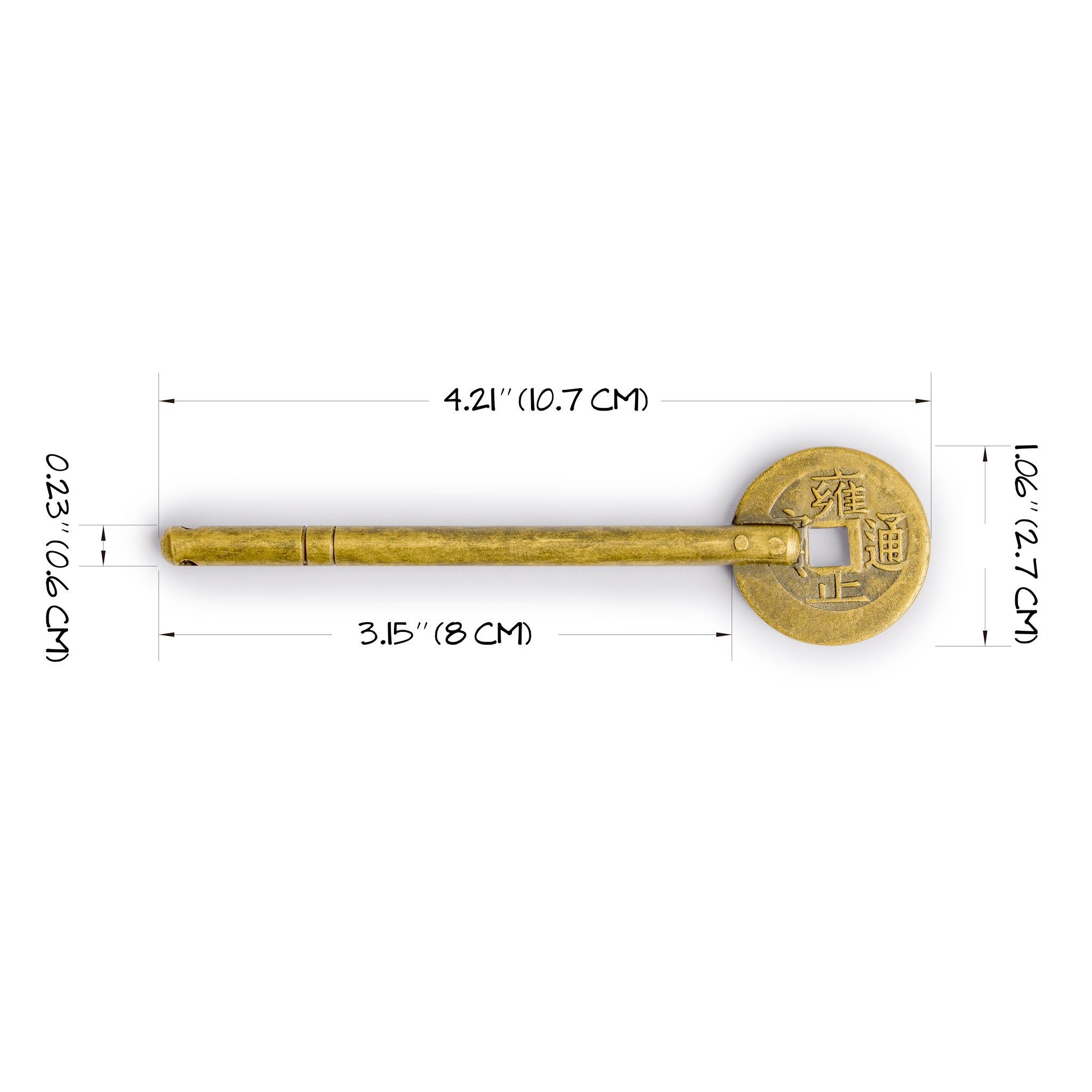 Coin Key Pins 4.2" - Set of 2-Chinese Brass Hardware