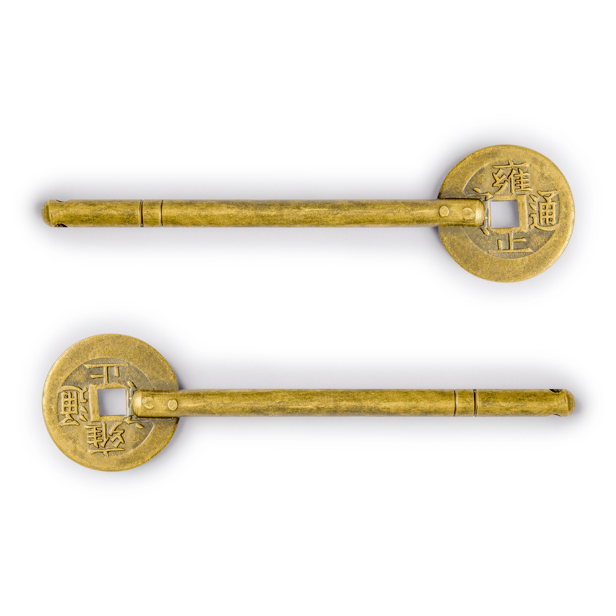 Coin Key Pins 4.2" - Set of 2-Chinese Brass Hardware