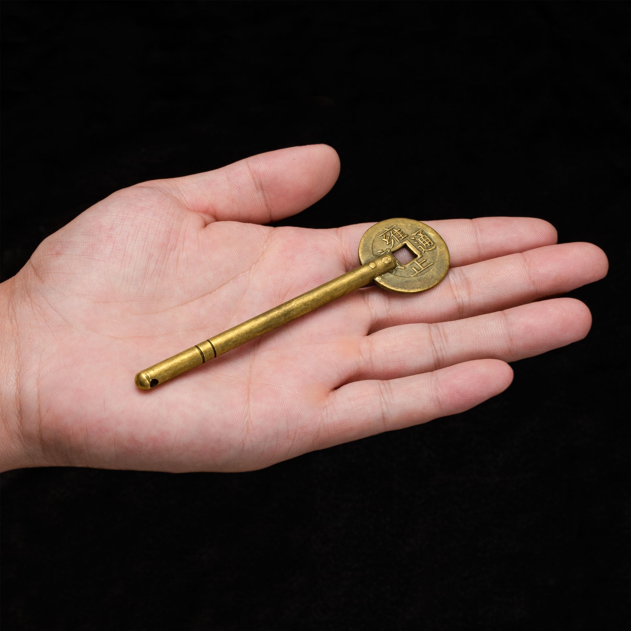 Coin Key Pins 4.2" - Set of 2-Chinese Brass Hardware