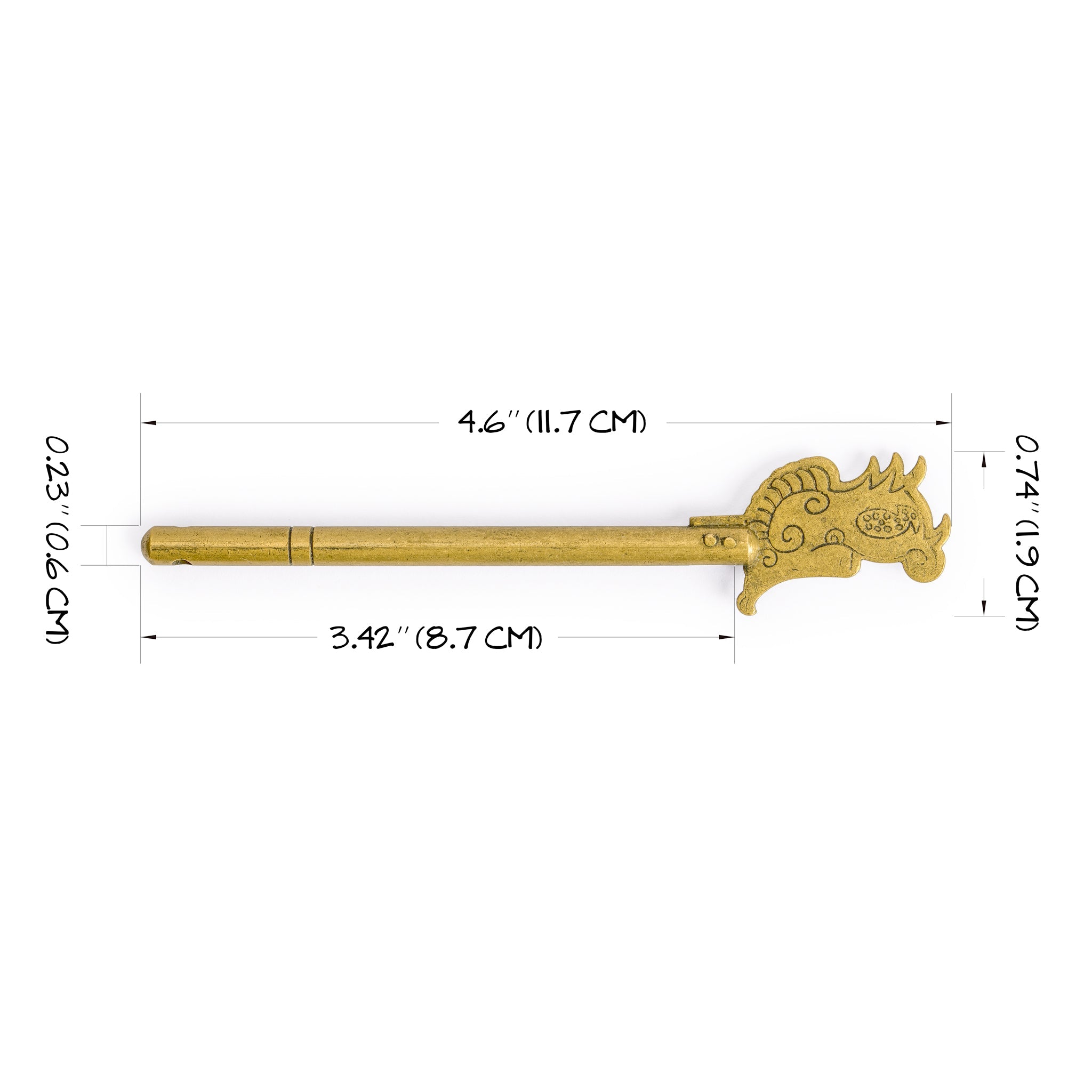 Dragon Key Pins 4.7" - Set of 2-Chinese Brass Hardware
