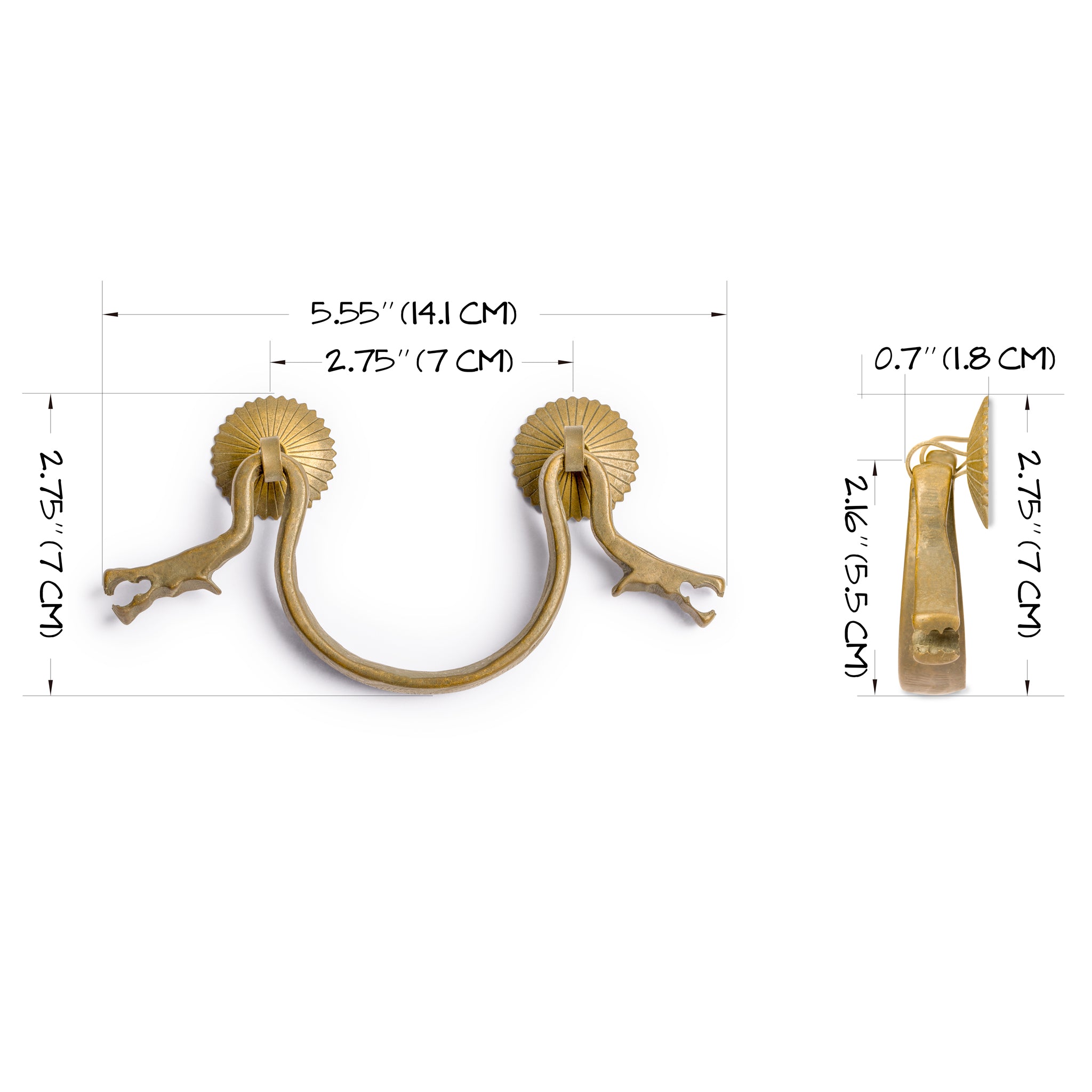 Fierce Snake Pulls 5.6" - Set of 2-Chinese Brass Hardware