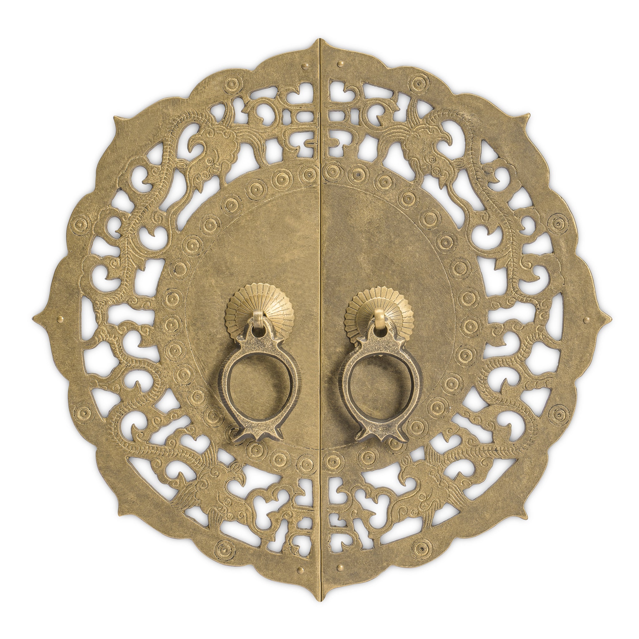 Flowering Lotus Cabinet Face Plate 9.8"-Chinese Brass Hardware