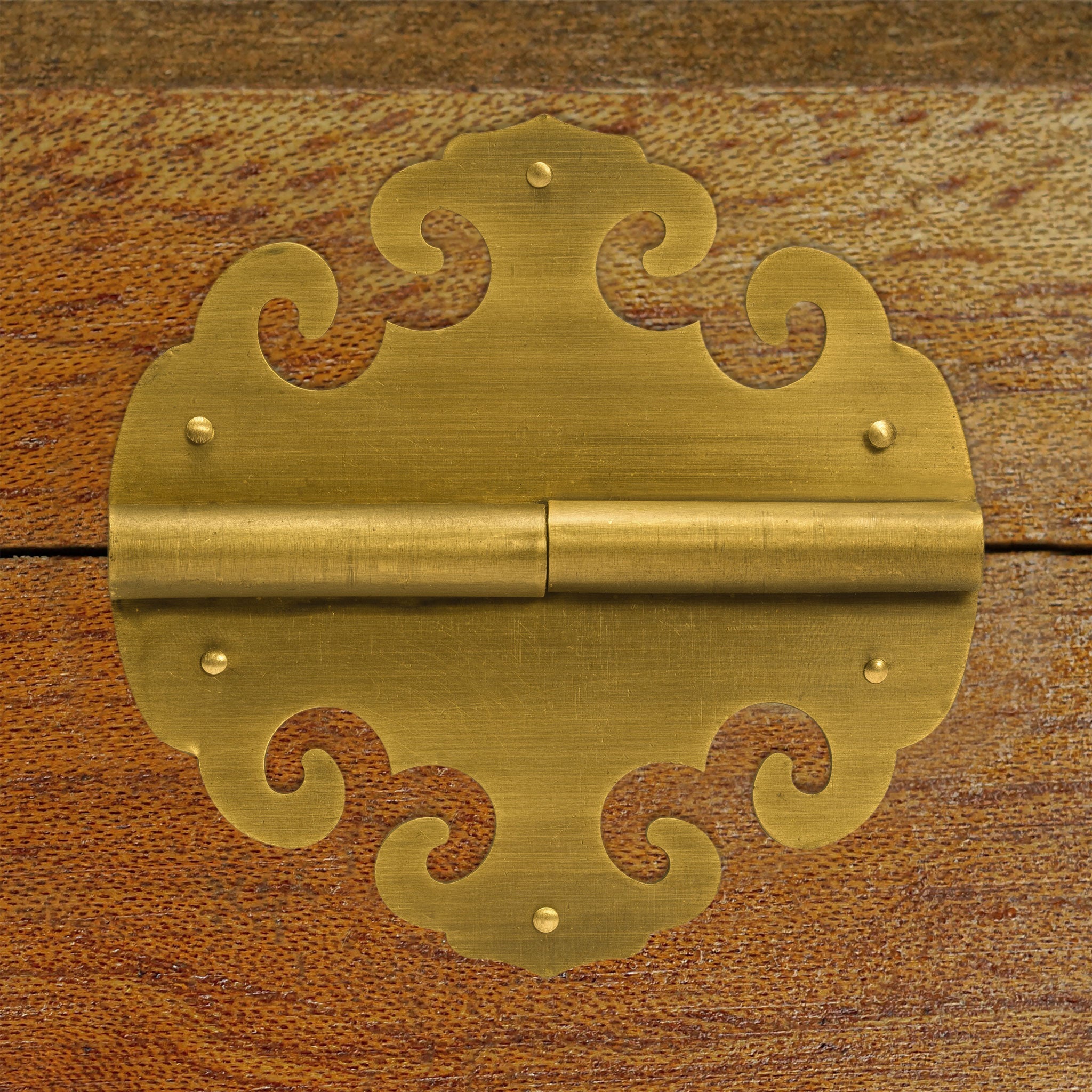Four Flowers Hinges 4" - Set of 2-Chinese Brass Hardware