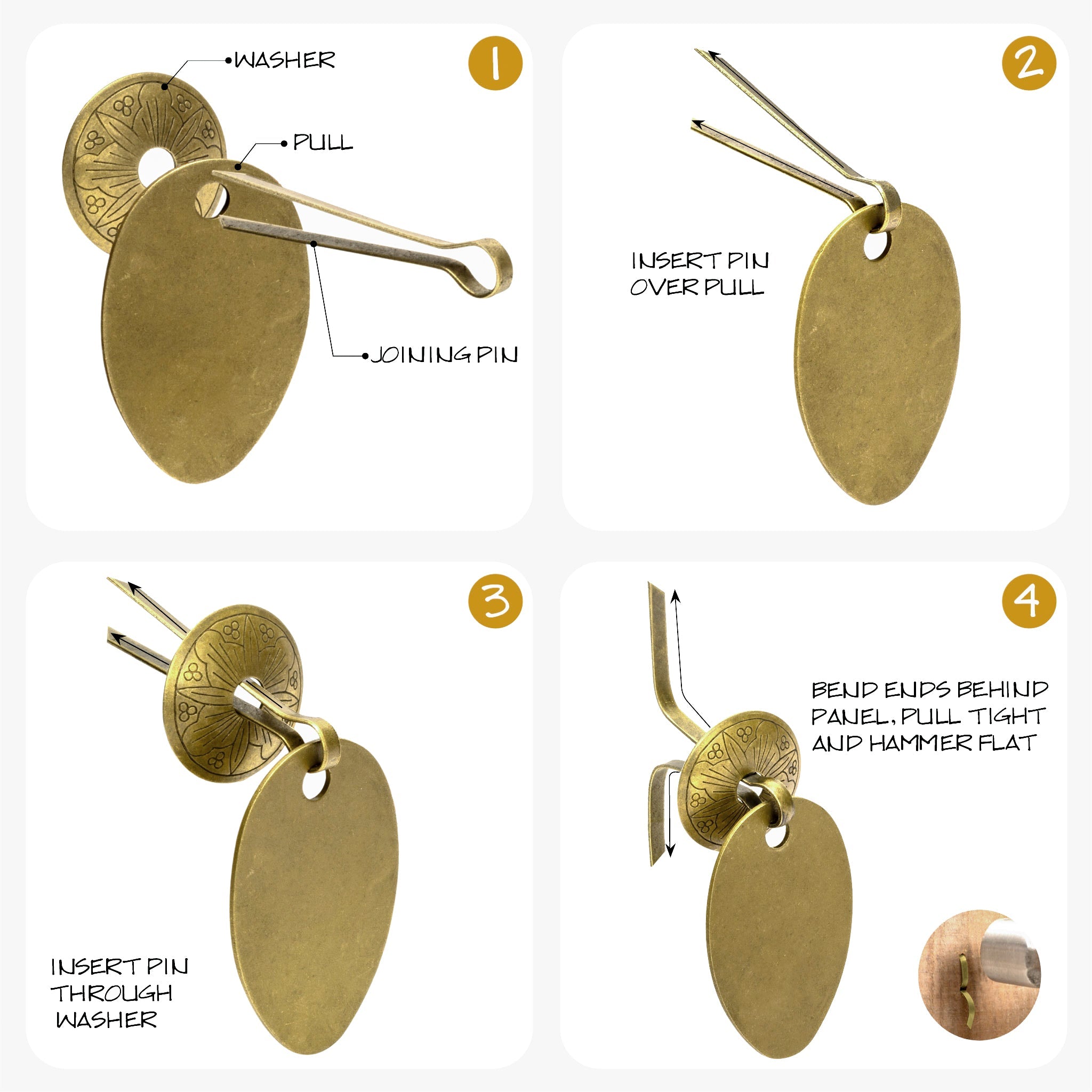 Golden Egg Pulls 3" - Set of 2-Chinese Brass Hardware