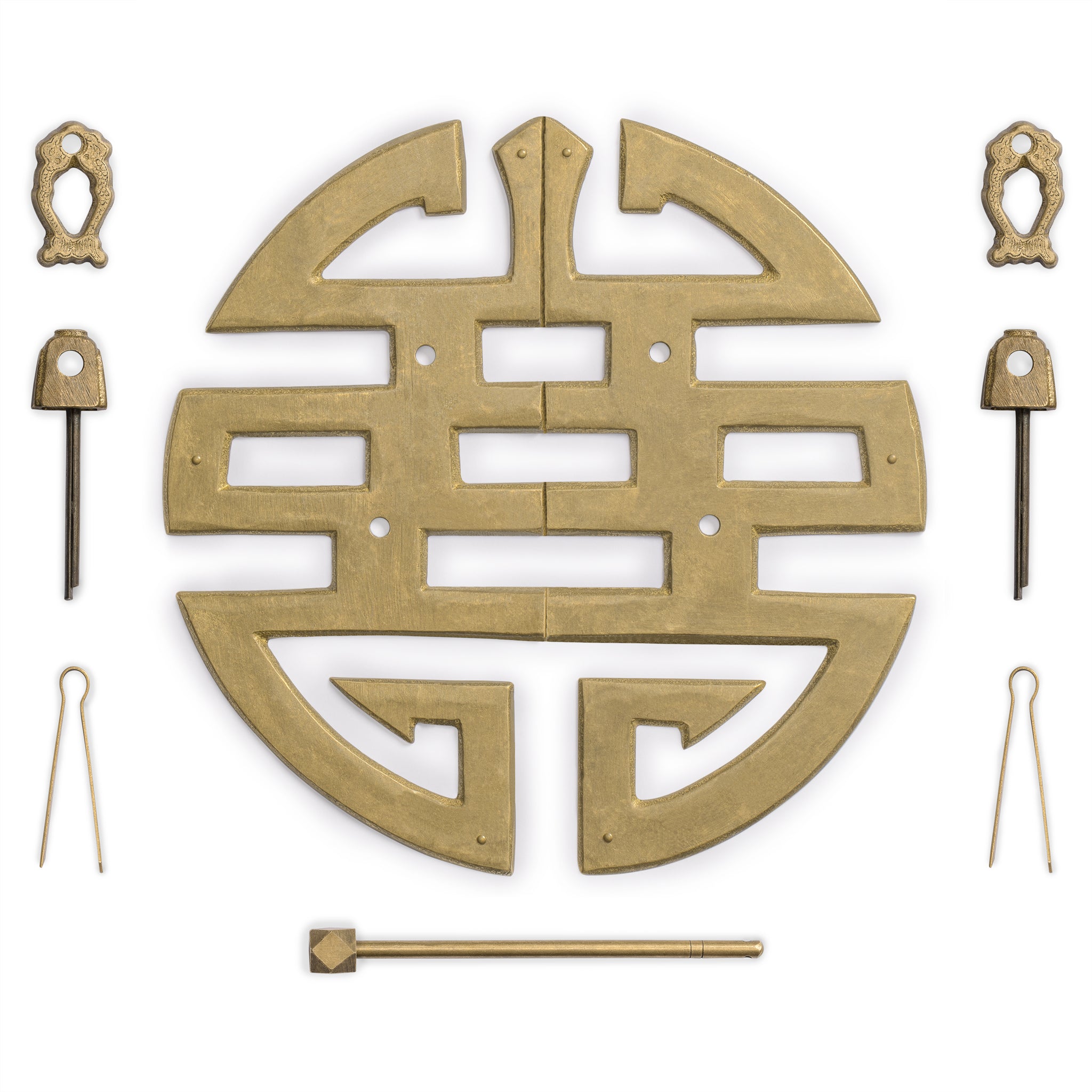 Happiness Character Cabinet Face Plate 9.6"-Chinese Brass Hardware