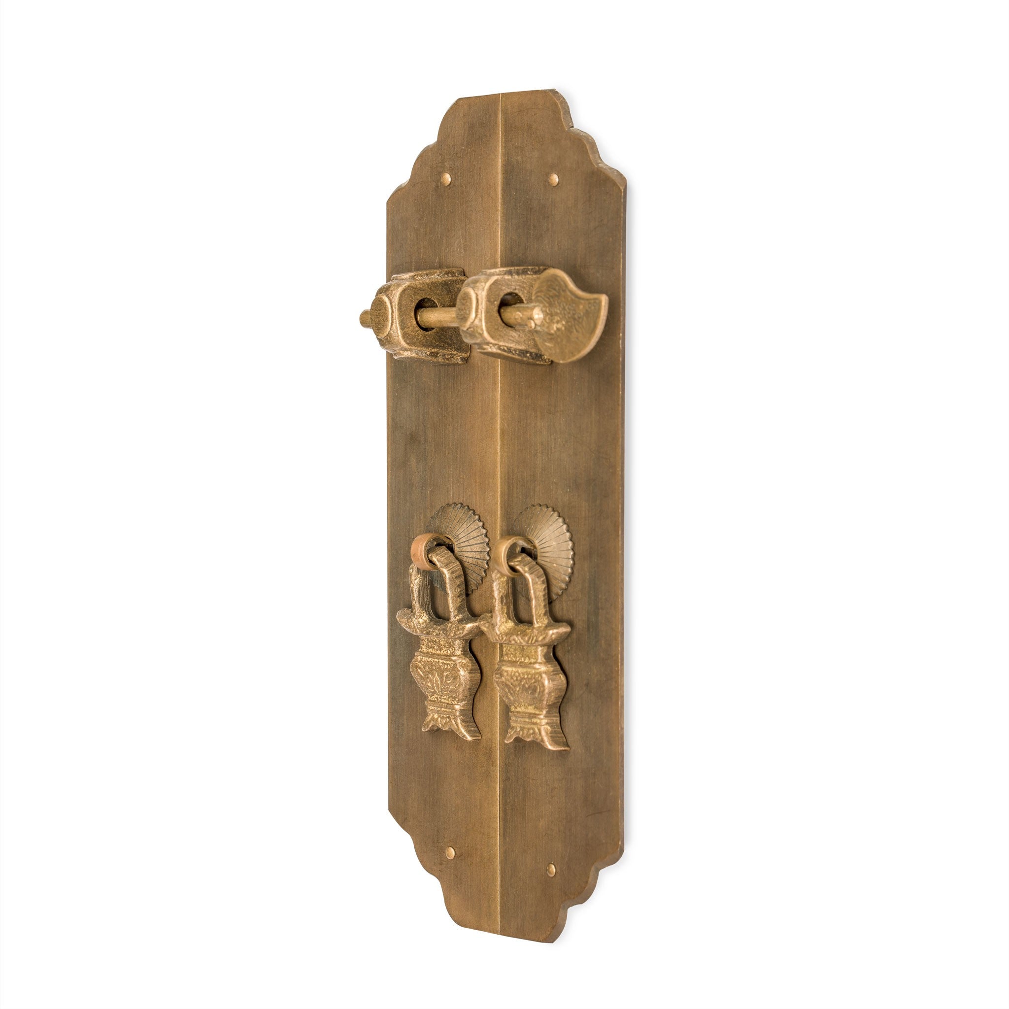 Hardware Philosophy Art Deco Brass Cabinet Hardware Strip Pulls Set (7.88")-Chinese Brass Hardware