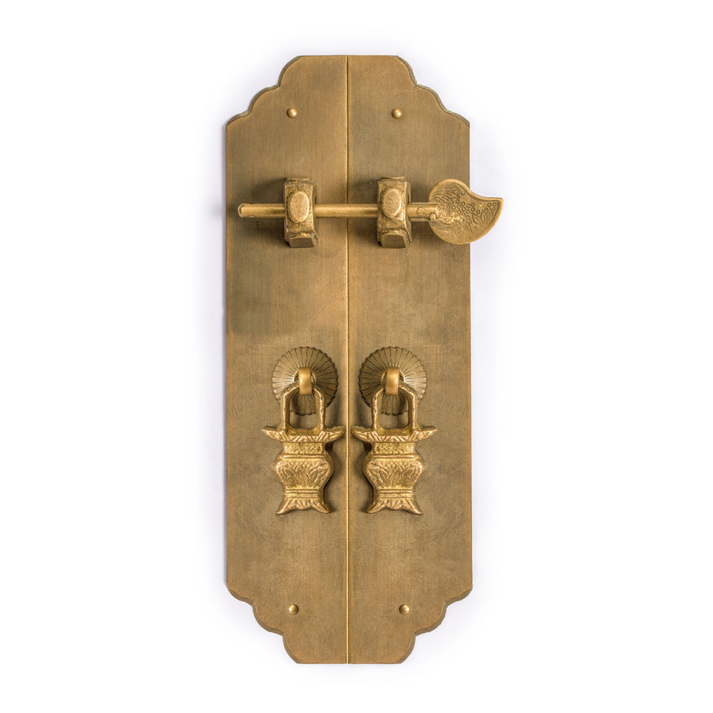Hardware Philosophy Art Deco Brass Cabinet Hardware Strip Pulls Set (7.88")-Chinese Brass Hardware