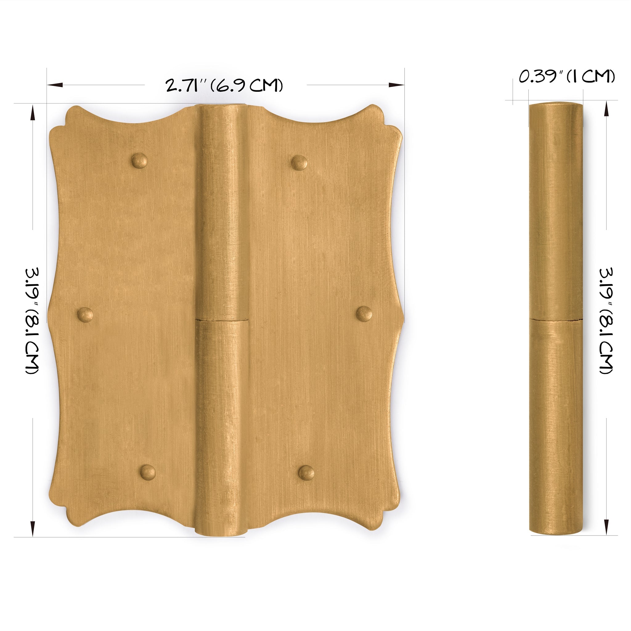Hardware Philosophy Bamboo Hinges 3.1" - Set of 2-Chinese Brass Hardware