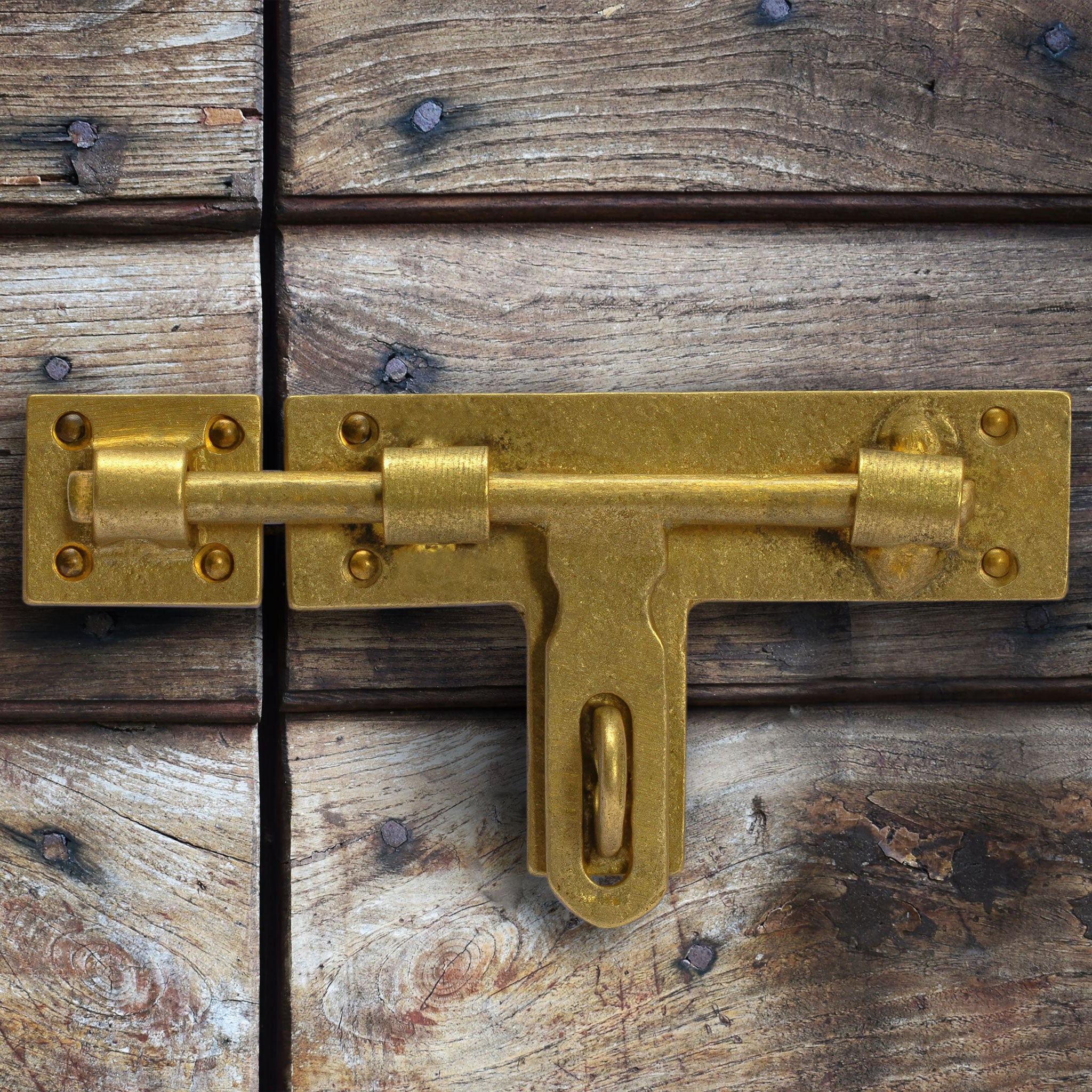 Hardware Philosophy Lockable Slide Latch Bolt Receiver 4.75"-Chinese Brass Hardware