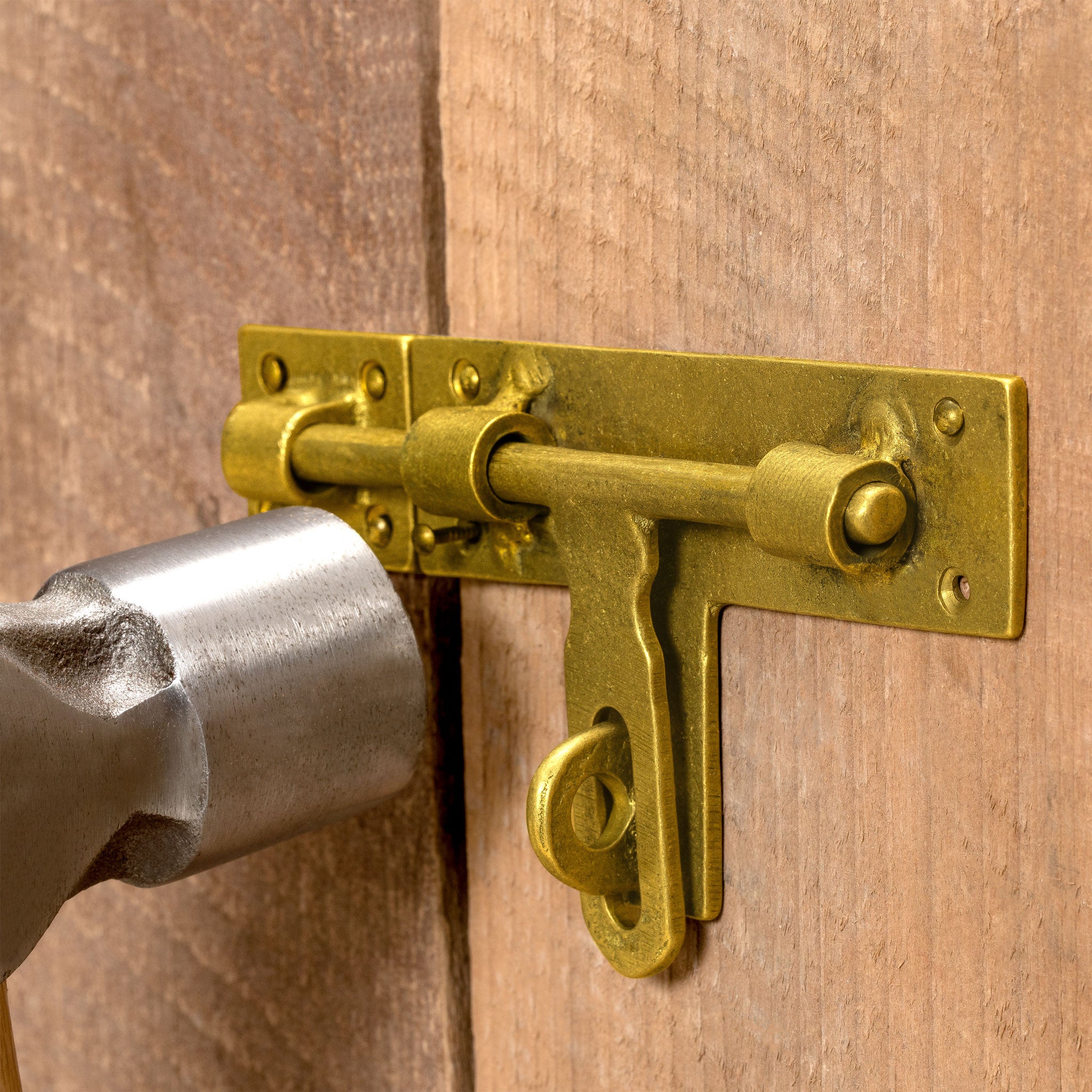 Hardware Philosophy Lockable Slide Latch Bolt Receiver 4.75"-Chinese Brass Hardware