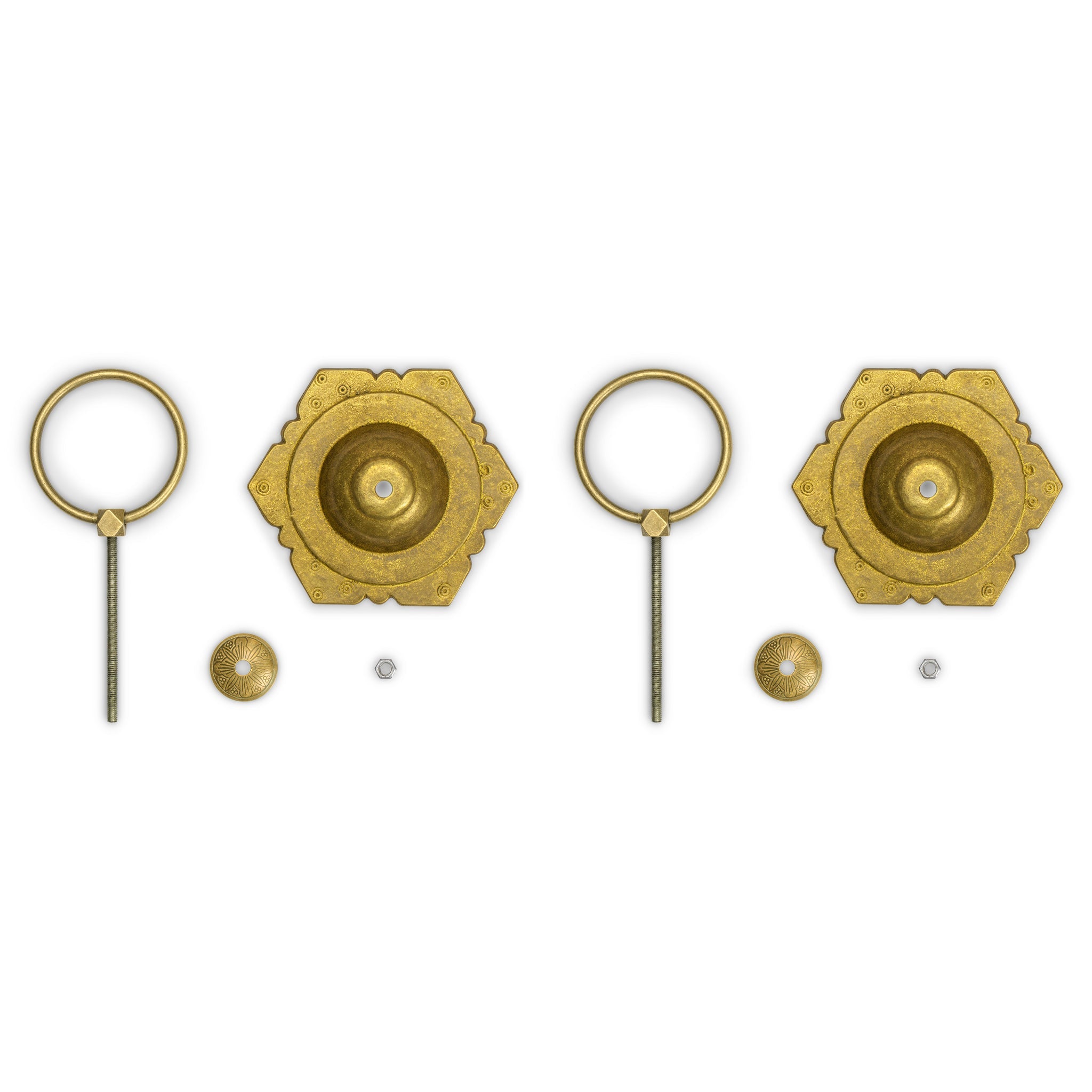 Hexagon Pulls 5.3" - Set of 2-Chinese Brass Hardware