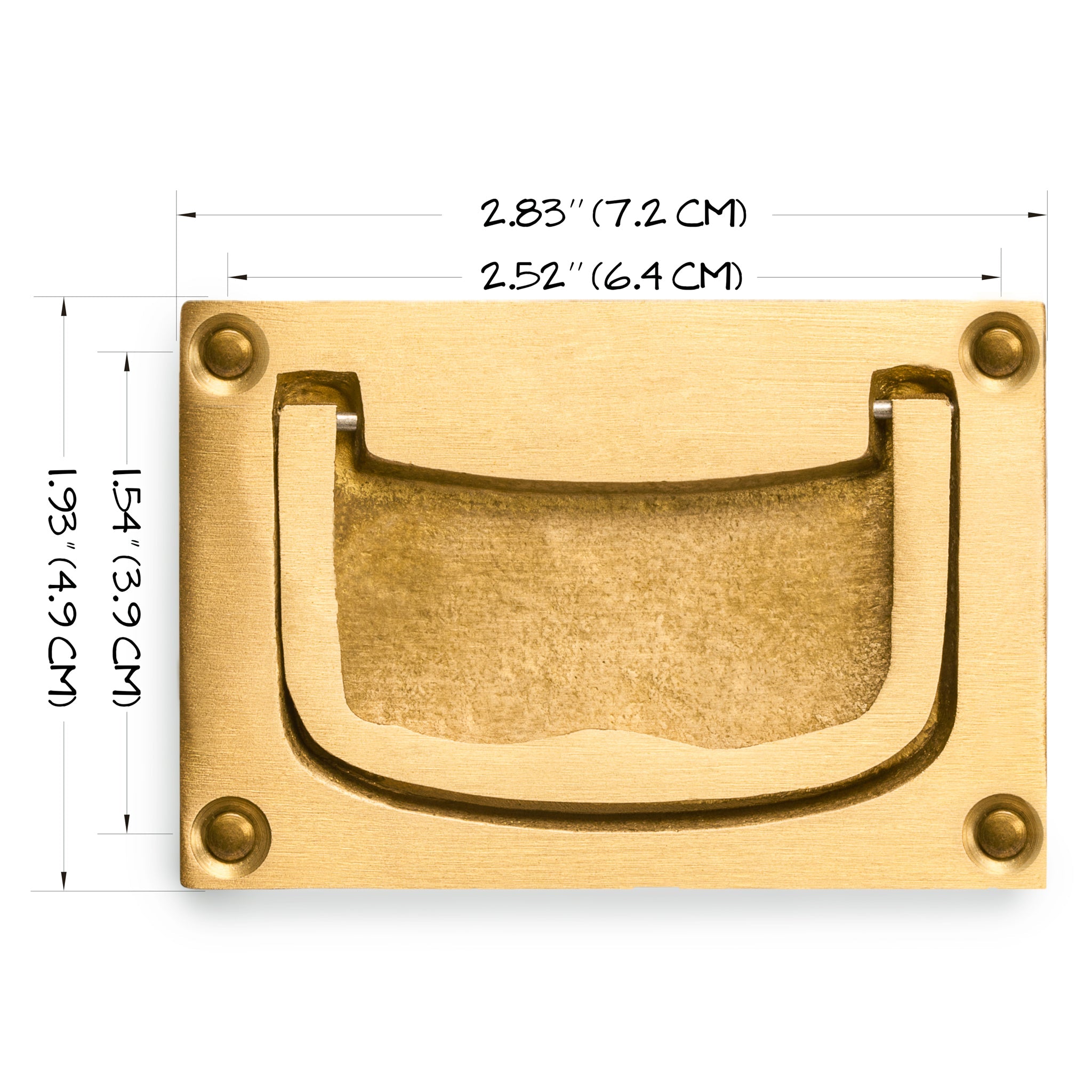 Inlaid Box Drawer Handles 2.7" - Set of 2-Chinese Brass Hardware