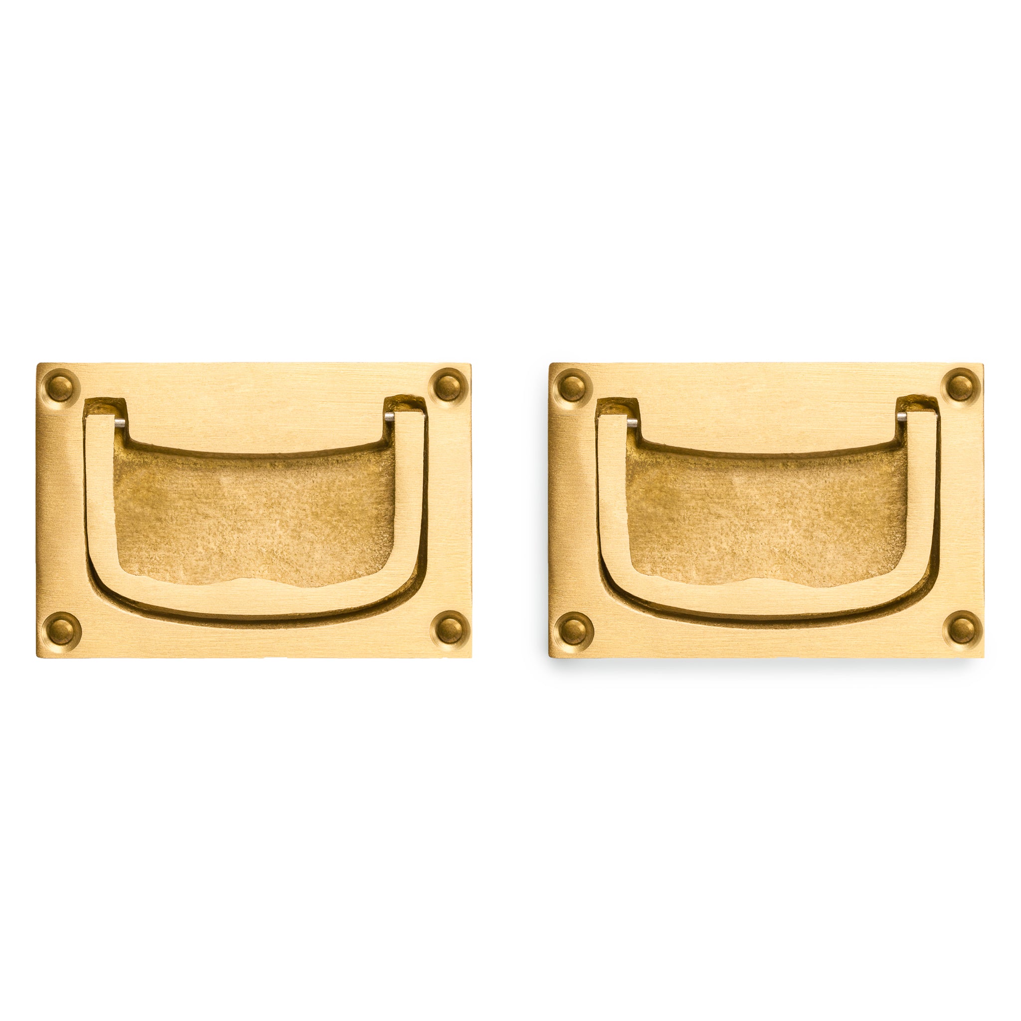 Inlaid Box Drawer Handles 2.7" - Set of 2-Chinese Brass Hardware