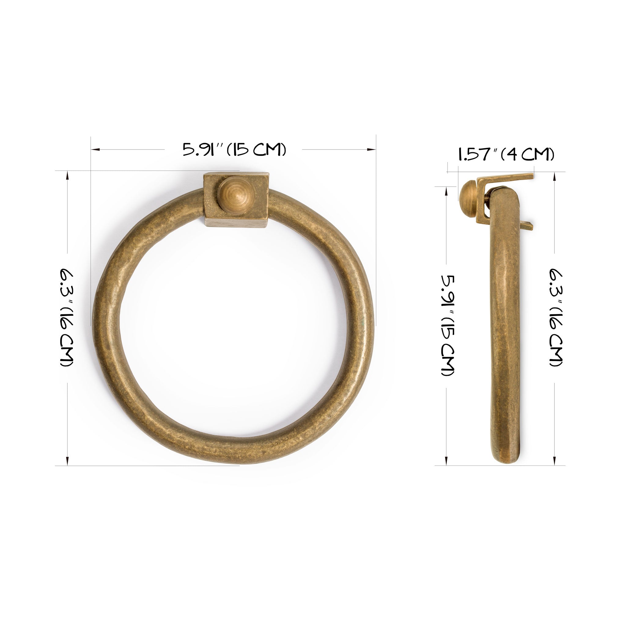 Jumbo Ring Pulls 6" - Set of 2-Chinese Brass Hardware