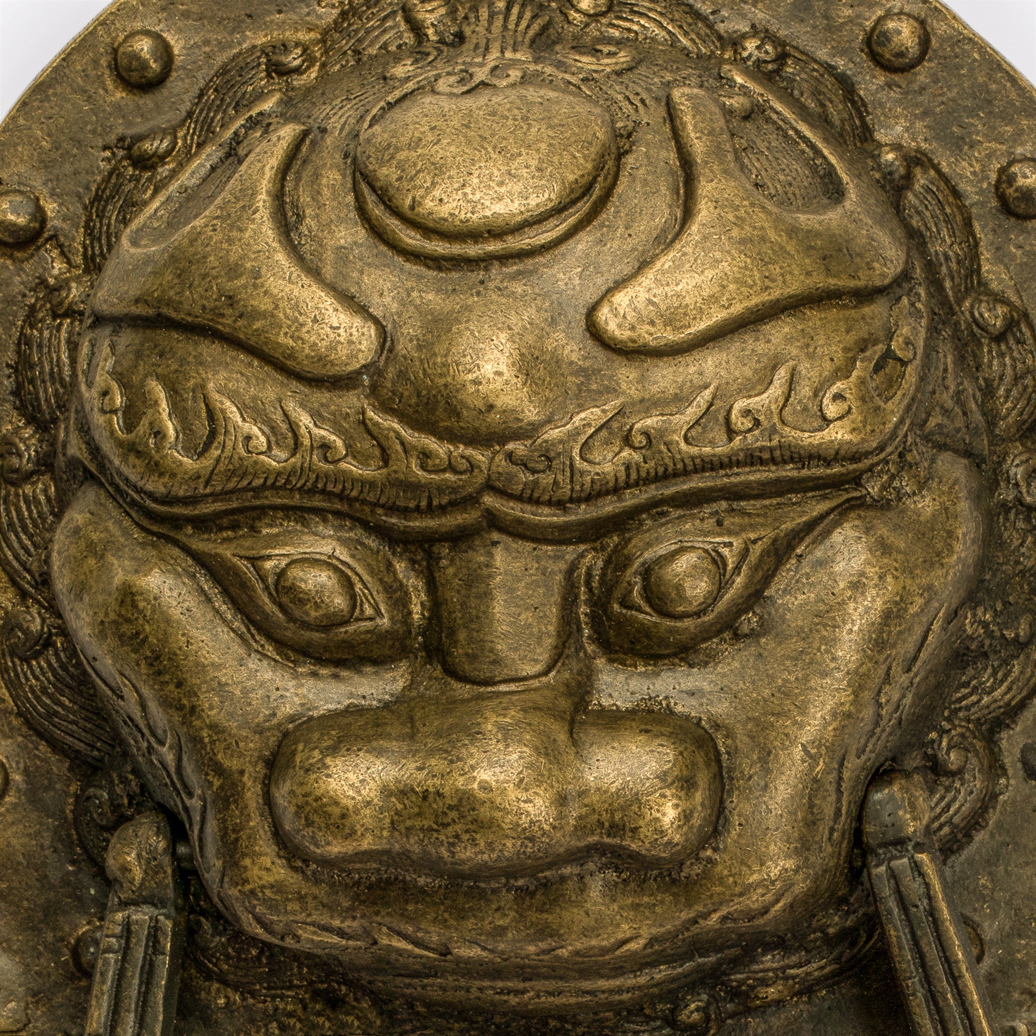 King Lion Door Knocker Pull 9.5"-Chinese Brass Hardware