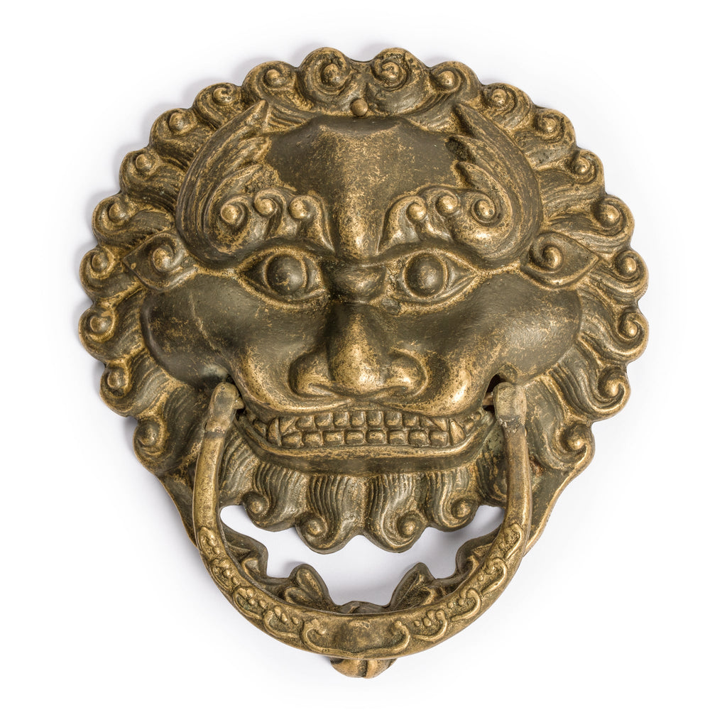 Leaping Lion Door Knocker Pull 6"-Chinese Brass Hardware