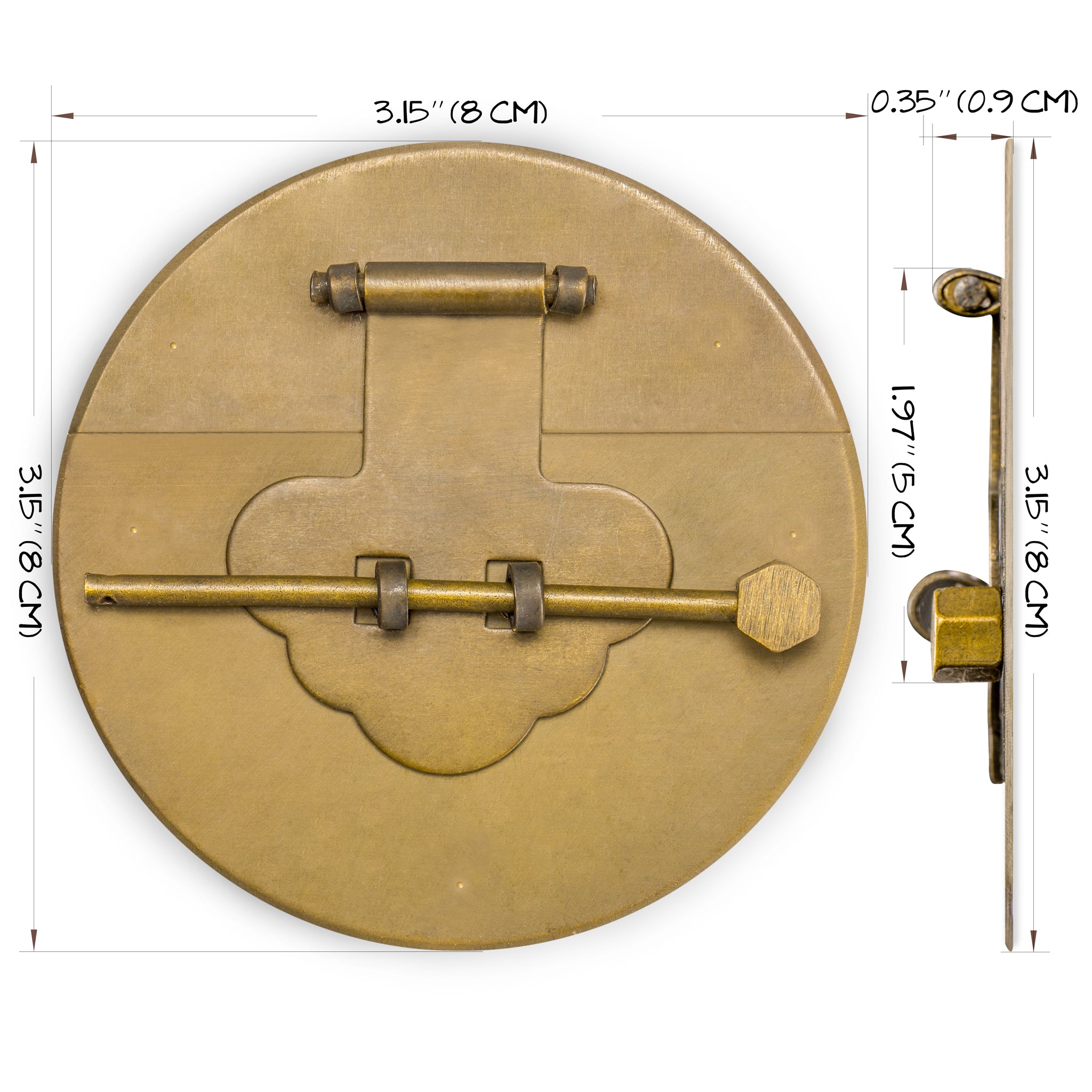 Magic Mushroom Chest Face Plate (3.1")-Chinese Brass Hardware