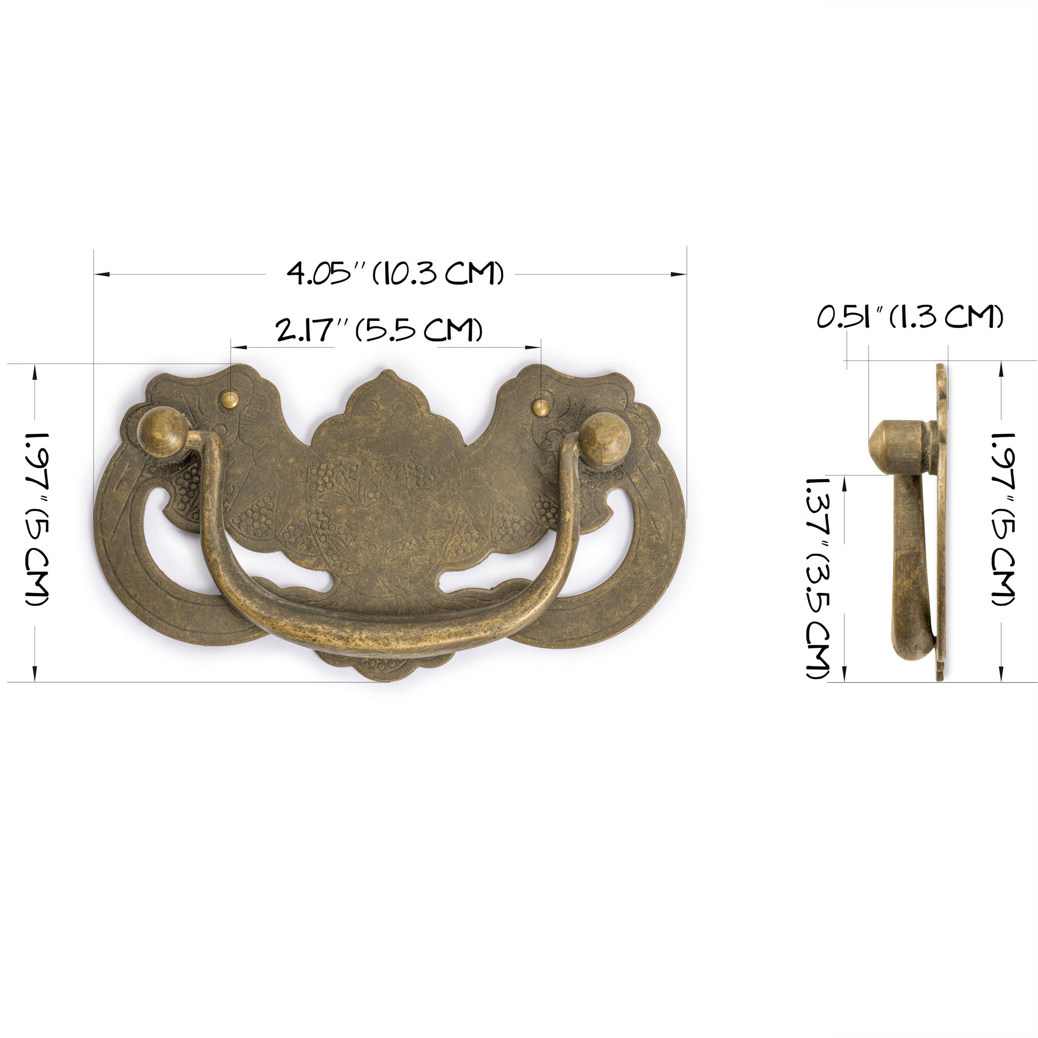 Midnight Bat Pulls 4.1" - Set of 2-Chinese Brass Hardware