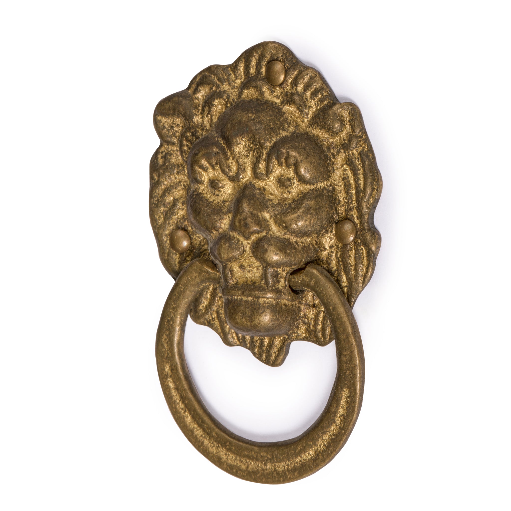 Miniature Gold Lion Pulls 2.2" - Set of 2-Chinese Brass Hardware