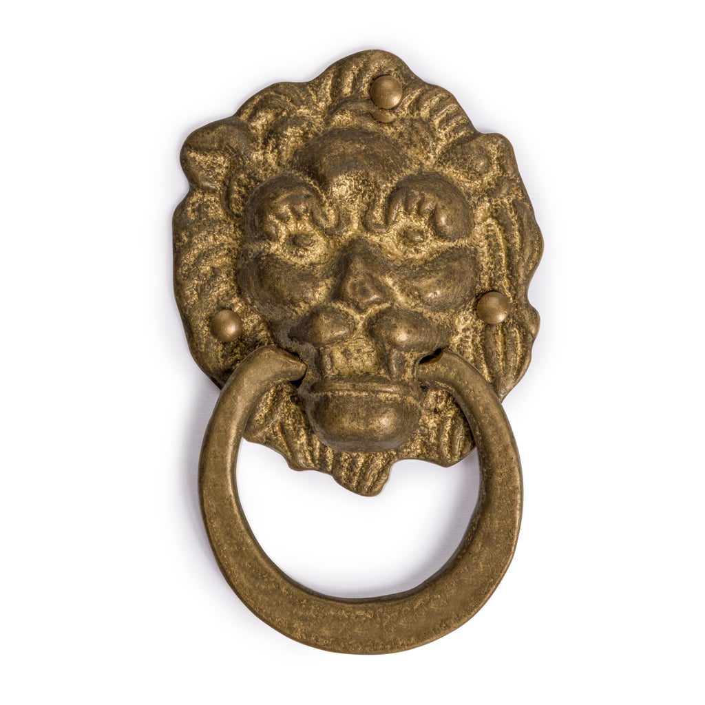 Miniature Gold Lion Pulls 2.2" - Set of 2-Chinese Brass Hardware