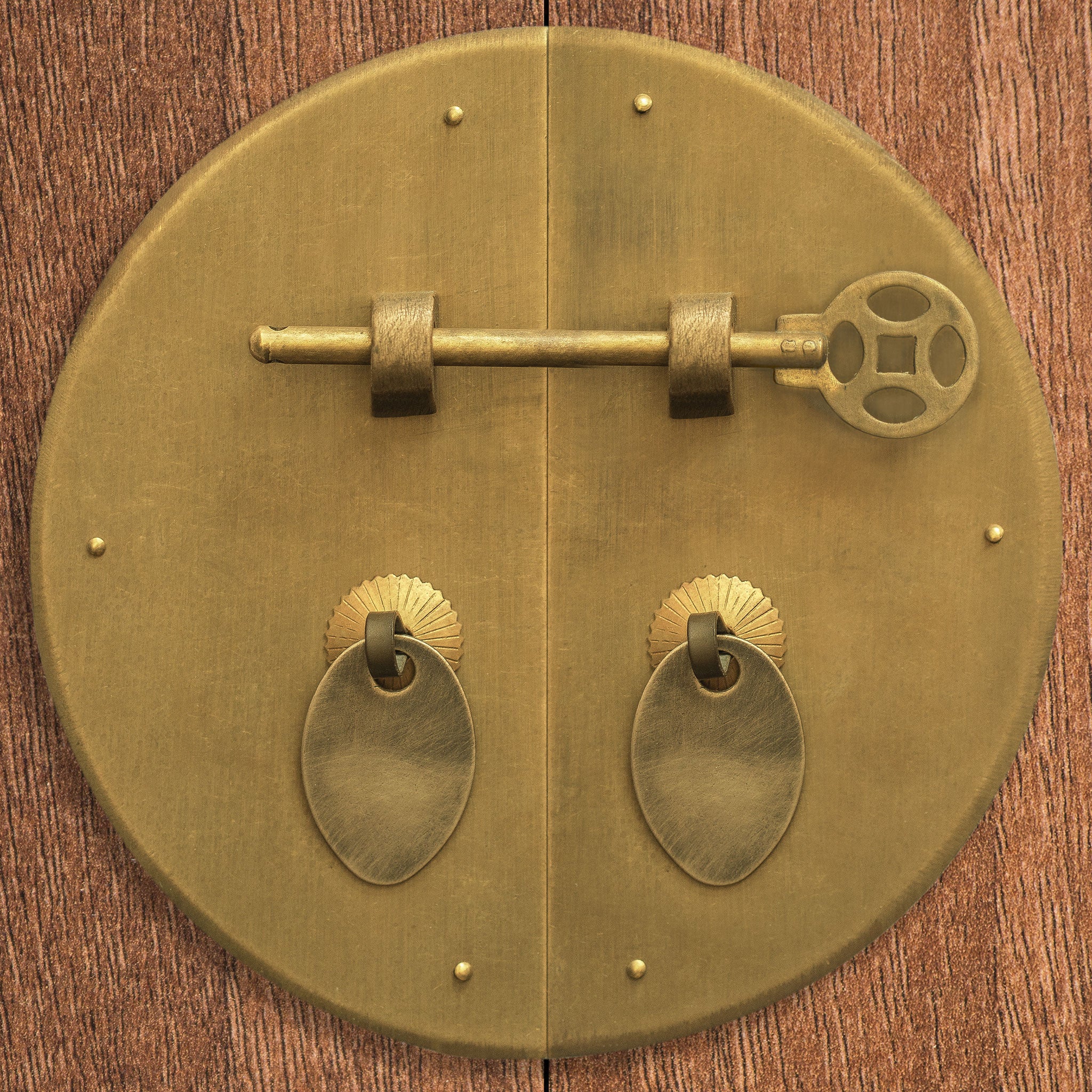 Money Coin Key 4.5" - Set of 2-Chinese Brass Hardware