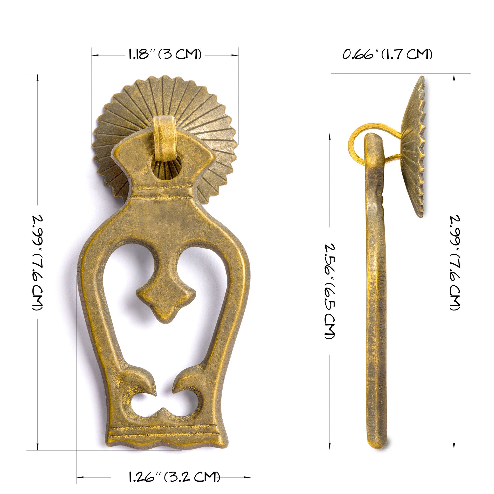 Monk's Washing Bowl Pulls 2.6" - Set of 2-Chinese Brass Hardware