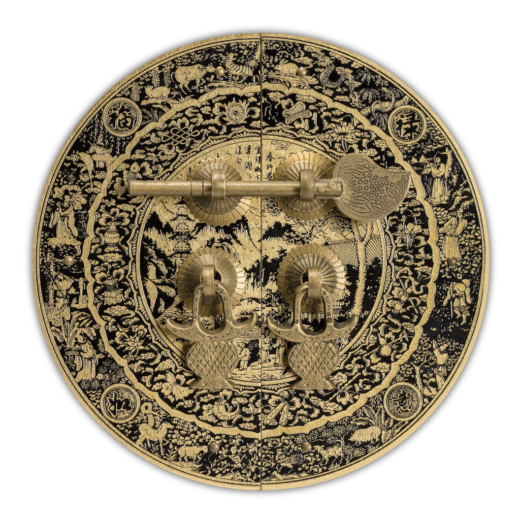Mountain Scenery Cabinet Face Plate 5.5"-Chinese Brass Hardware