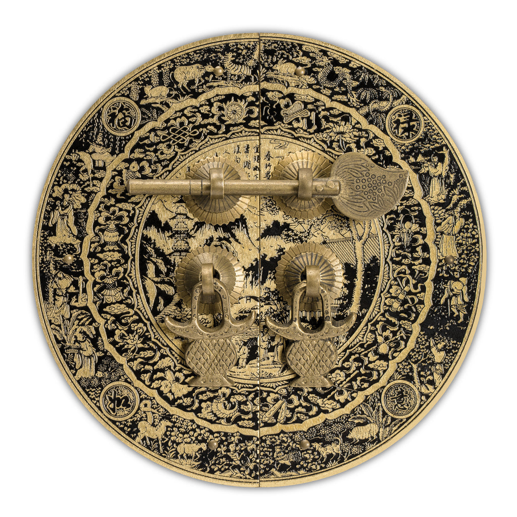 Hardware Philosophy Flower Pot Brass Cabinet Faceplate Set – 140mm Antique Backplate With Pulls & Hardware