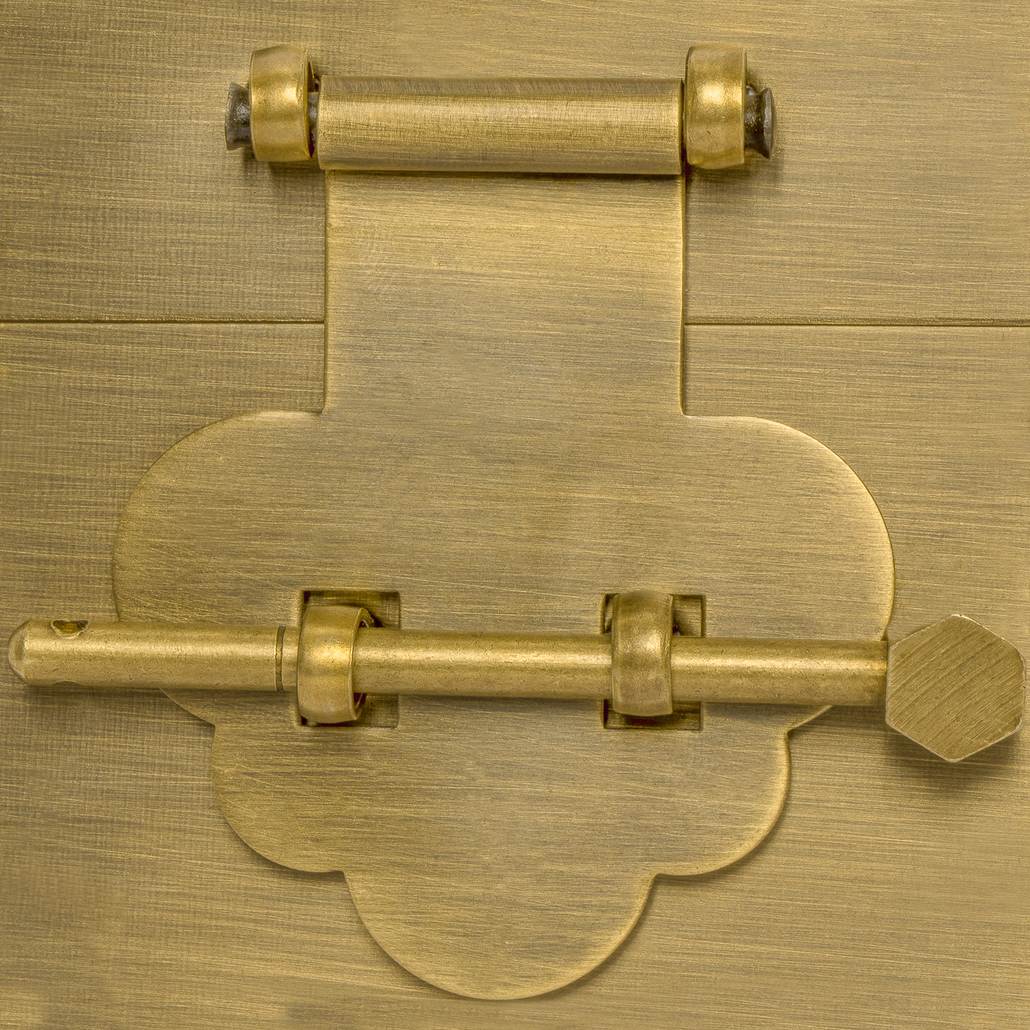 Mushroom Square Chest Box Face Plate Latch (3.1"x 3.5")-Chinese Brass Hardware