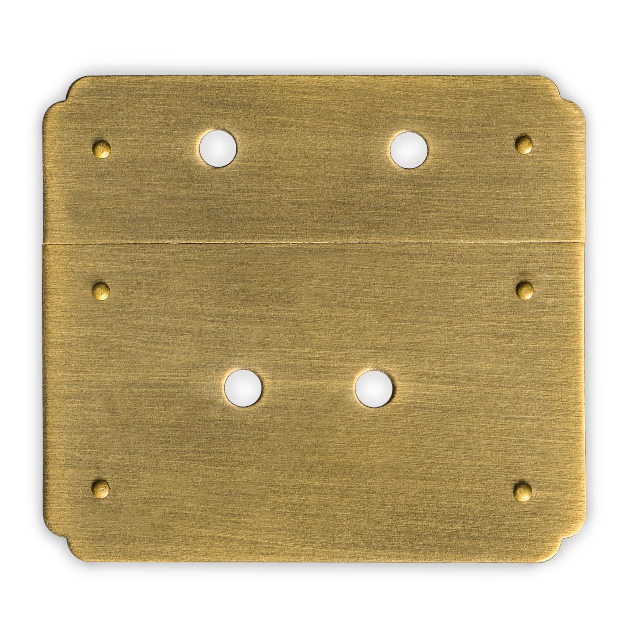 Mushroom Square Chest Box Face Plate Latch (3.5" x 3.1")-Chinese Brass Hardware