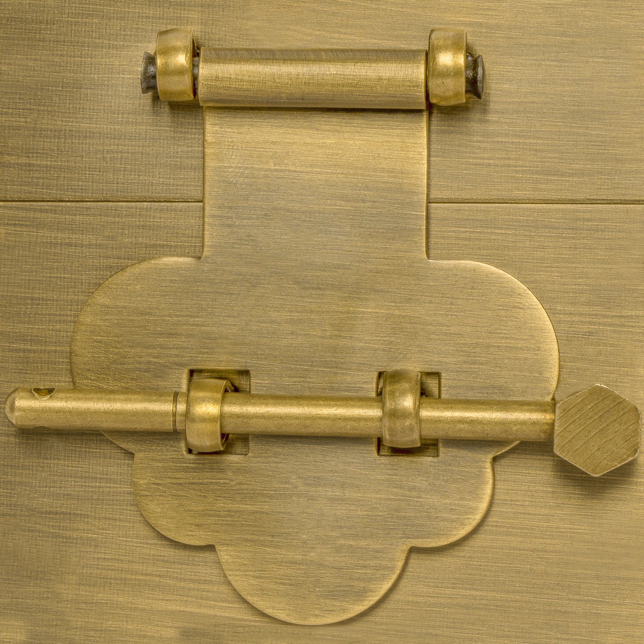 Mushroom Square Chest Box Face Plate Latch (3.5" x 3.1")-Chinese Brass Hardware