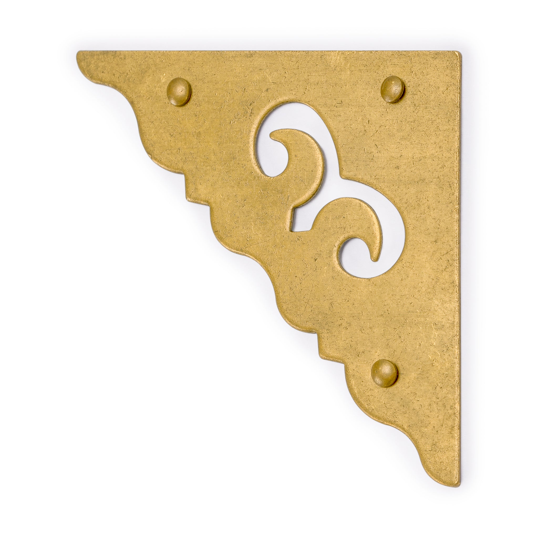 Ocean Wave Brass Corner Hardware 1.9" - Set of 2-Chinese Brass Hardware