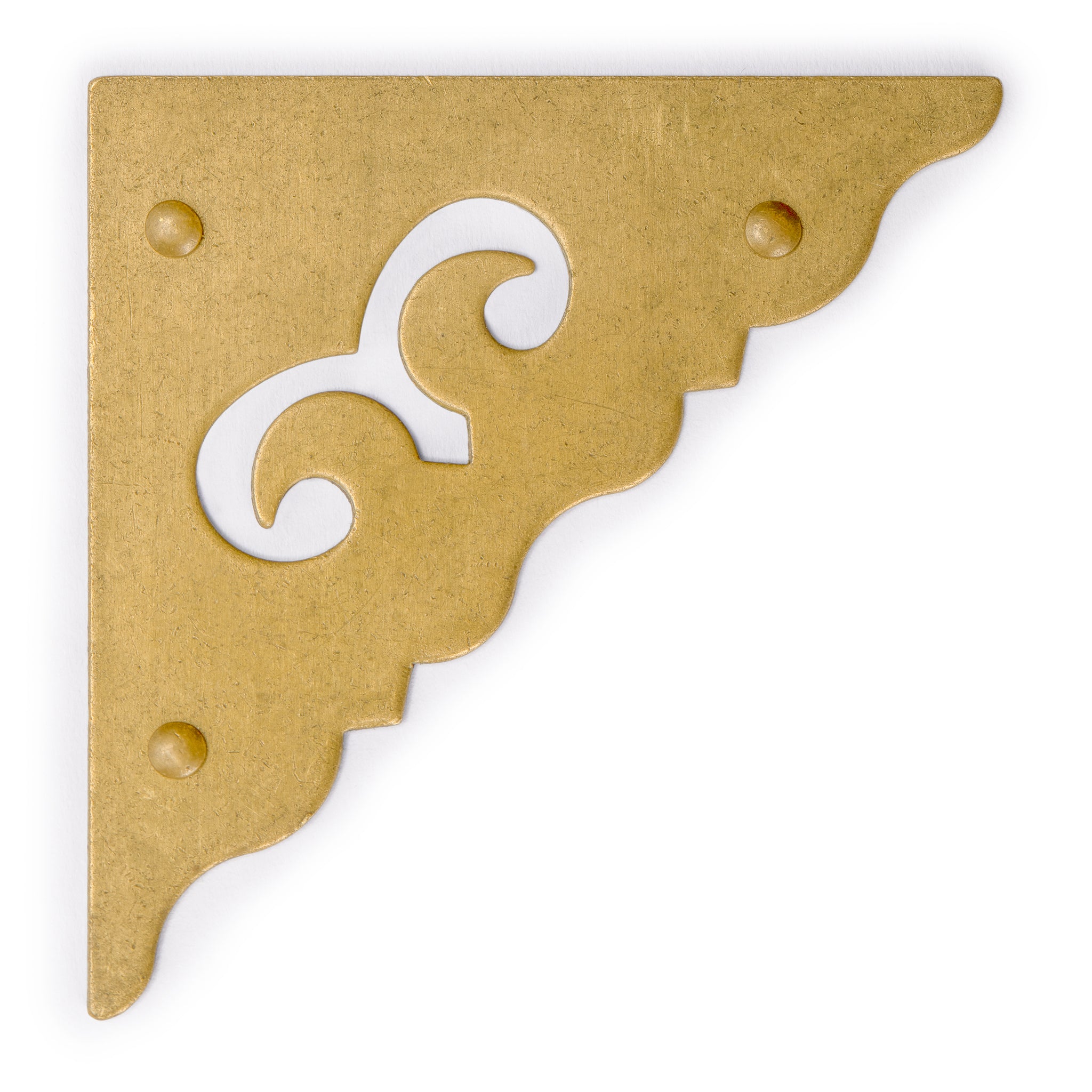 Ocean Wave Brass Corner Hardware 1.9" - Set of 2-Chinese Brass Hardware