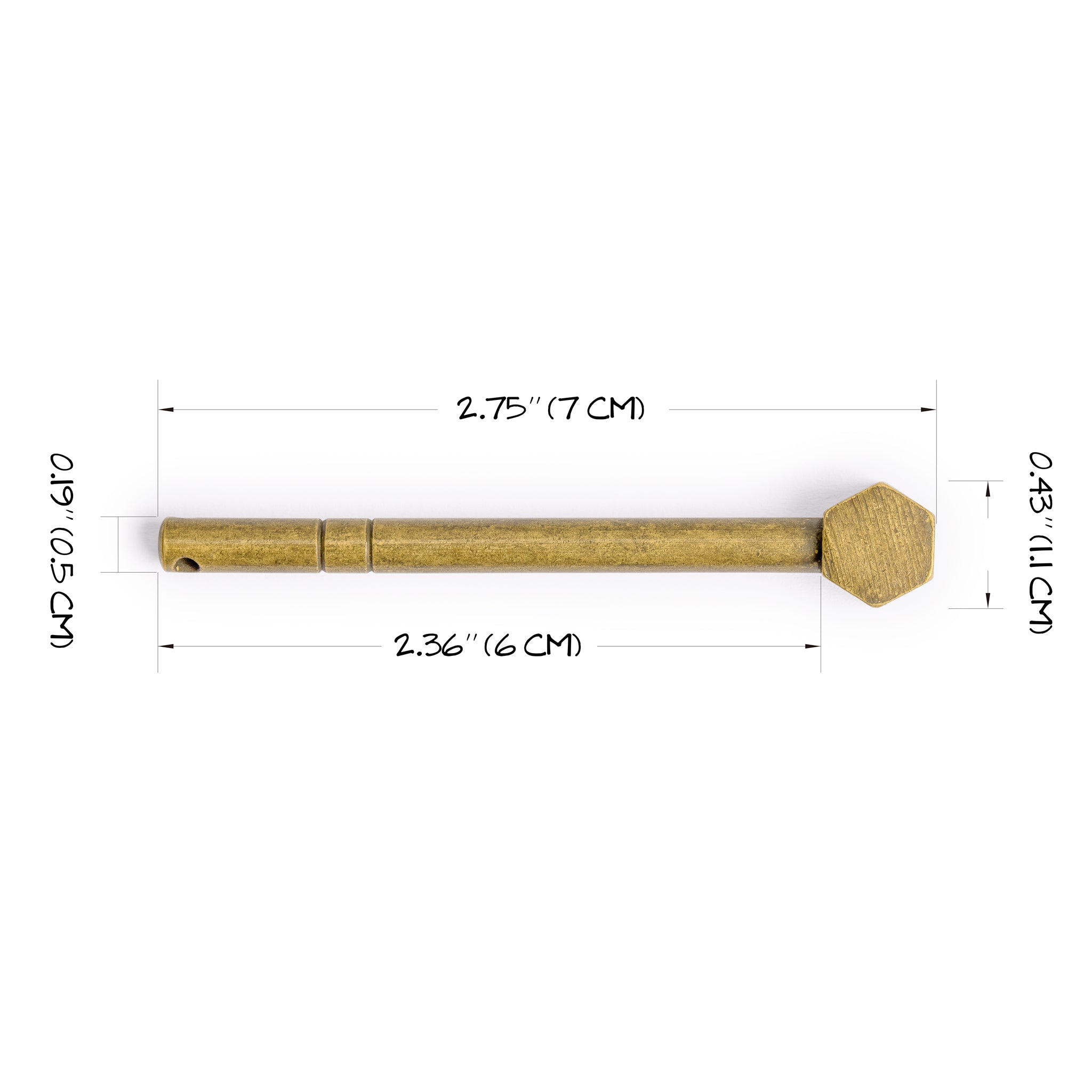 Octagonal Key Pins 2.4" - Set of 2-Chinese Brass Hardware