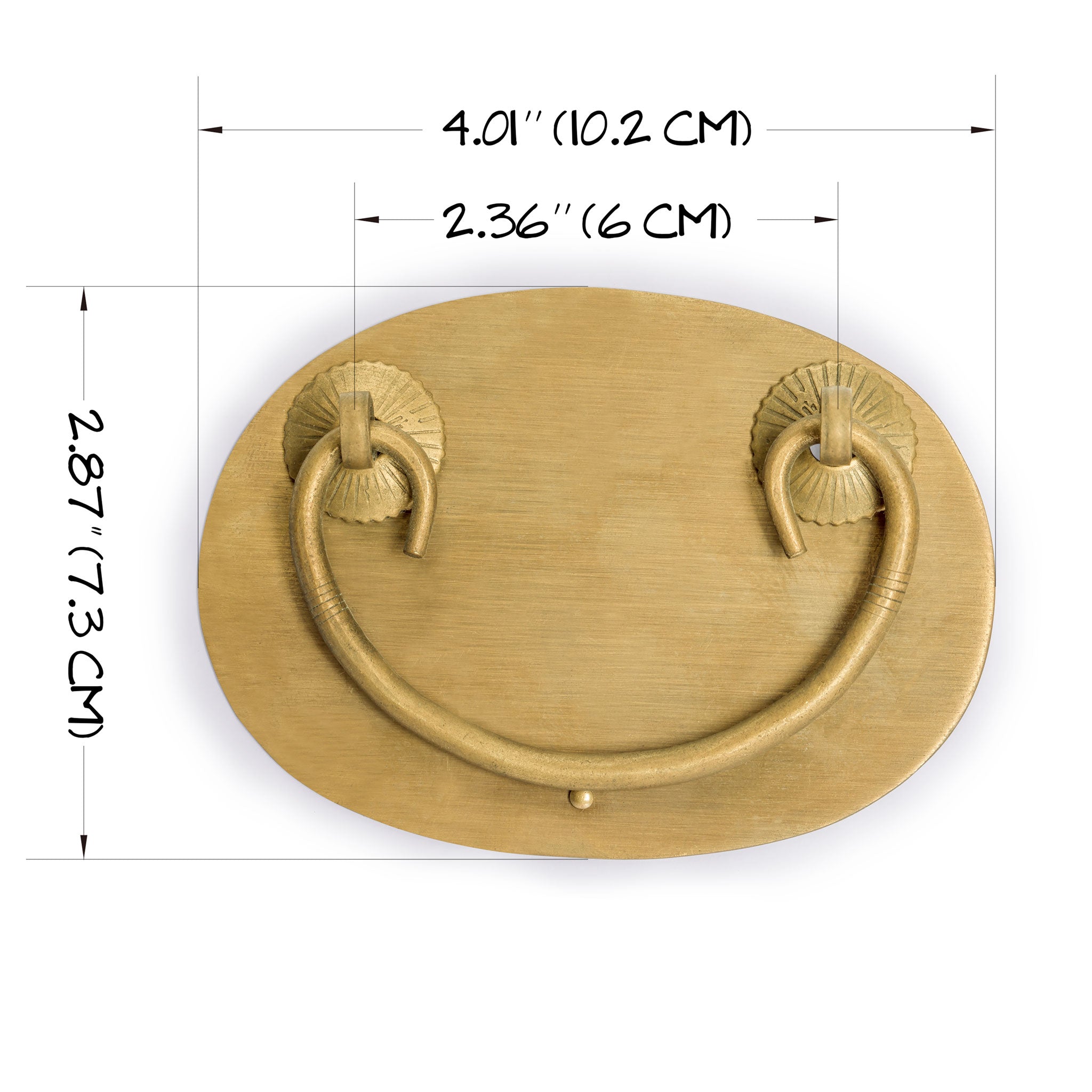 Oval Handle Pulls 4" - Set of 2-Chinese Brass Hardware
