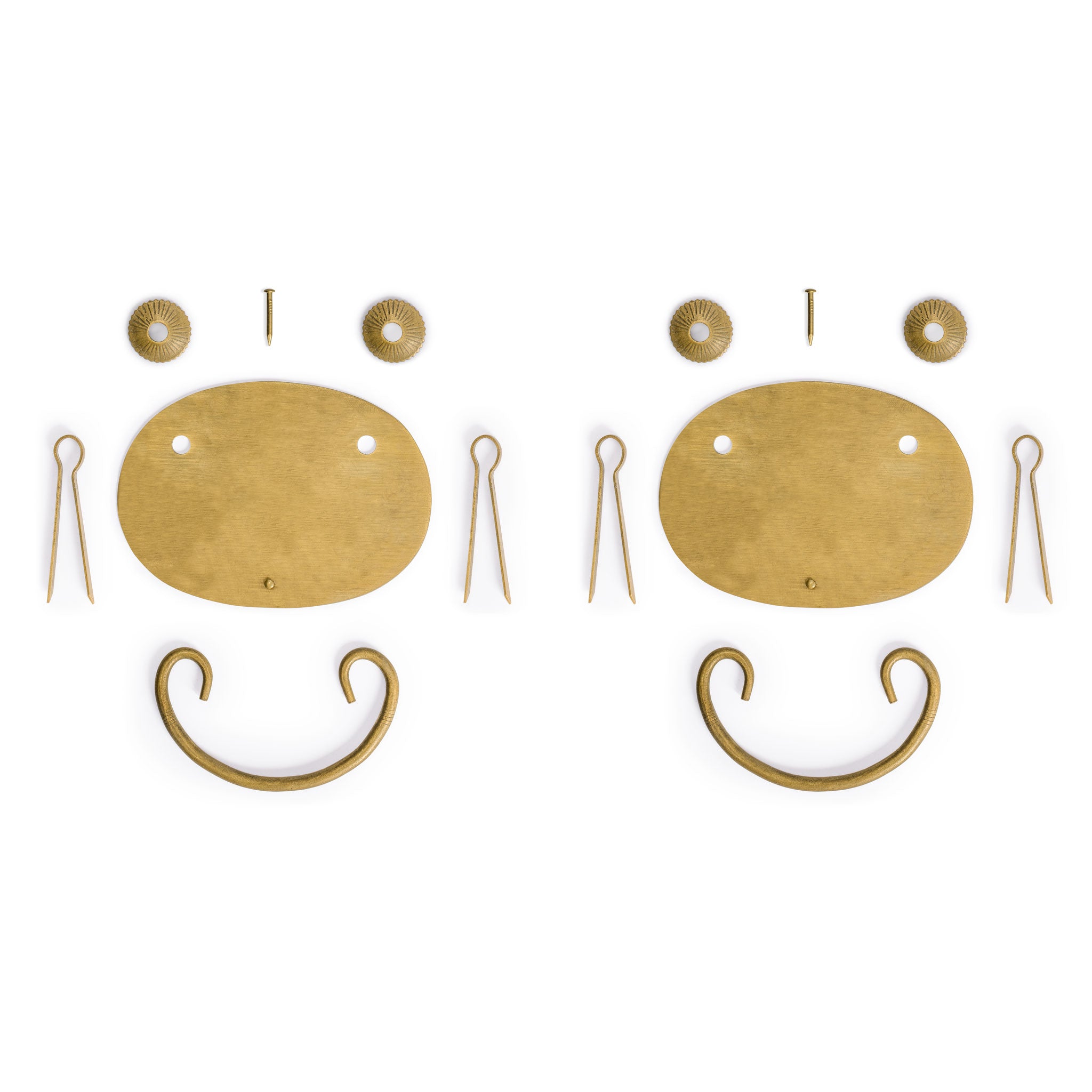 Oval Handle Pulls 4" - Set of 2-Chinese Brass Hardware