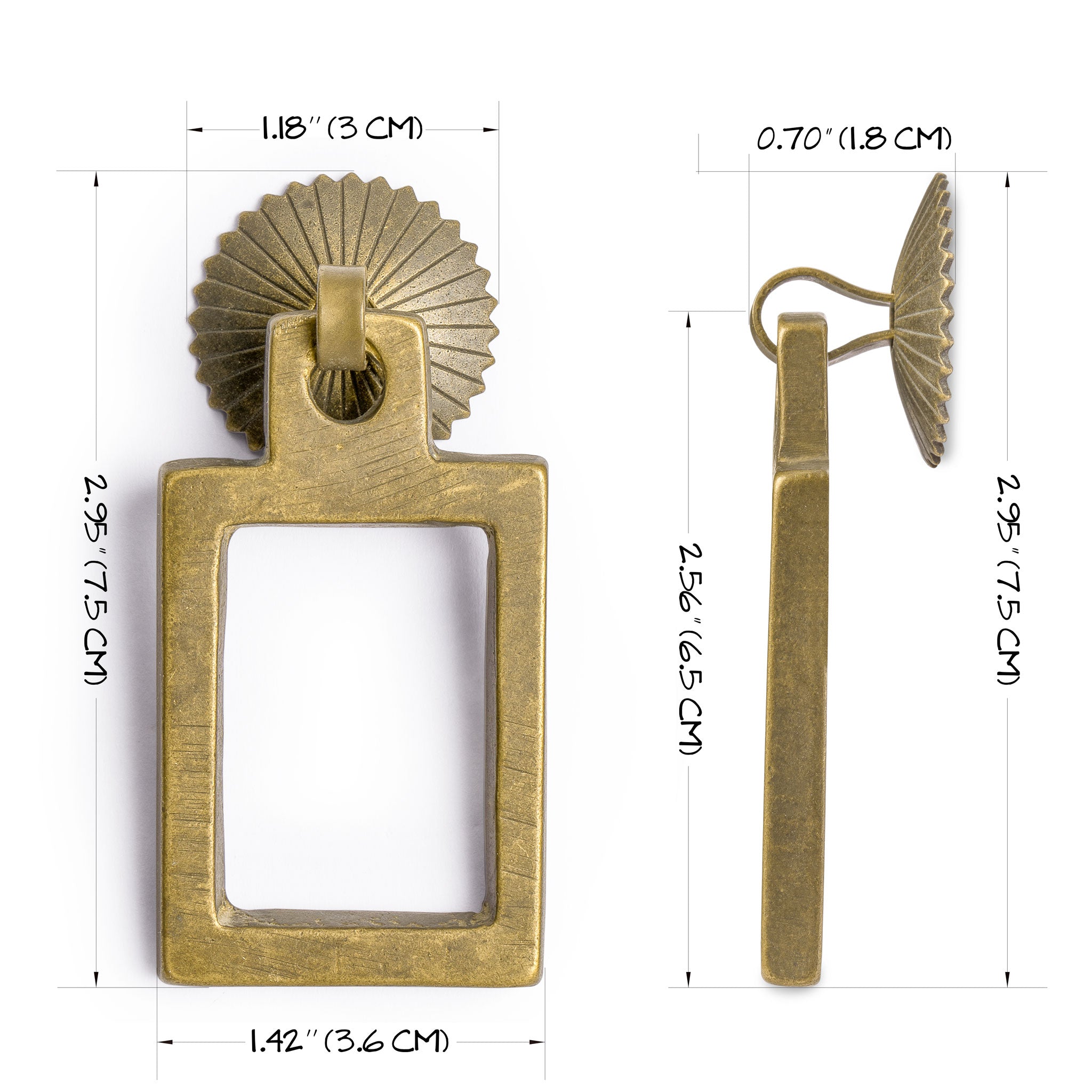 Picture Frame Pulls 2.6" - Set of 2-Chinese Brass Hardware