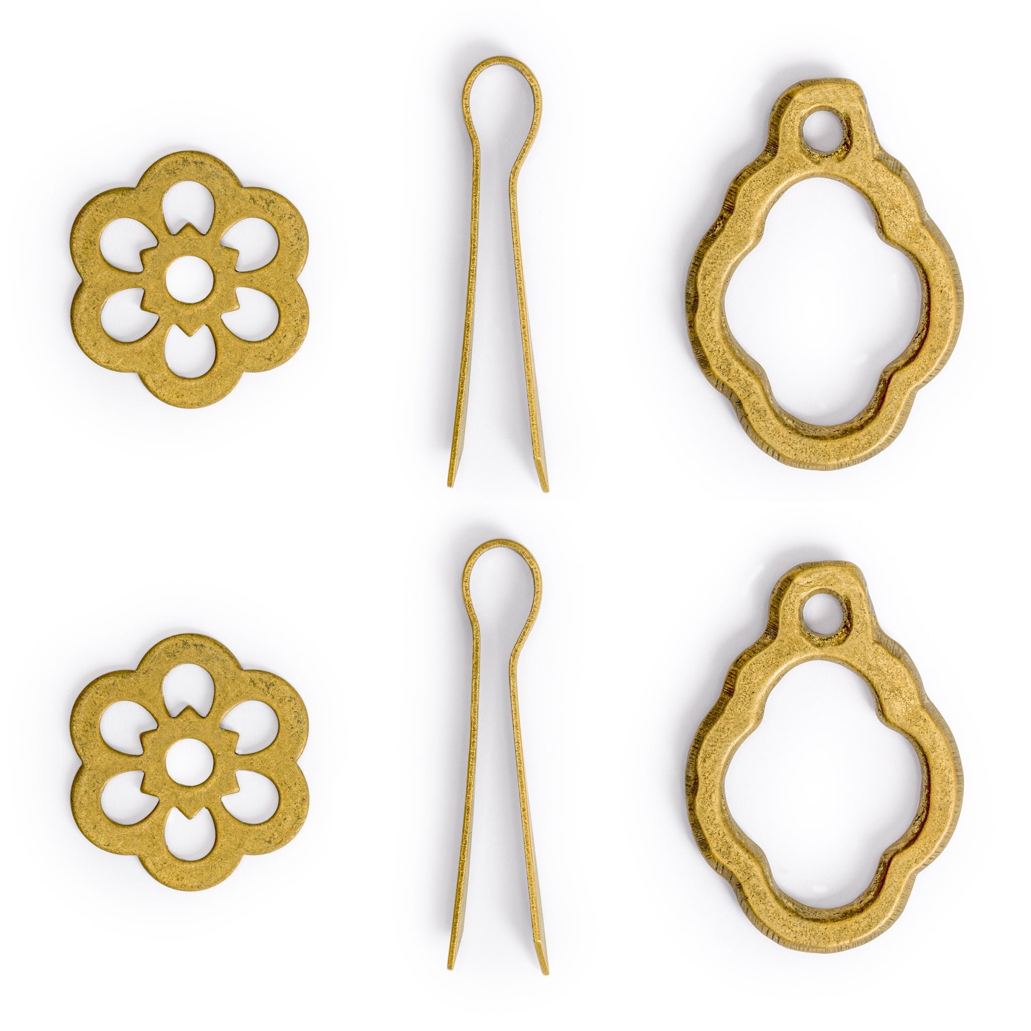 Plum Flower Pulls - 1.9" - Set of 2-Chinese Brass Hardware