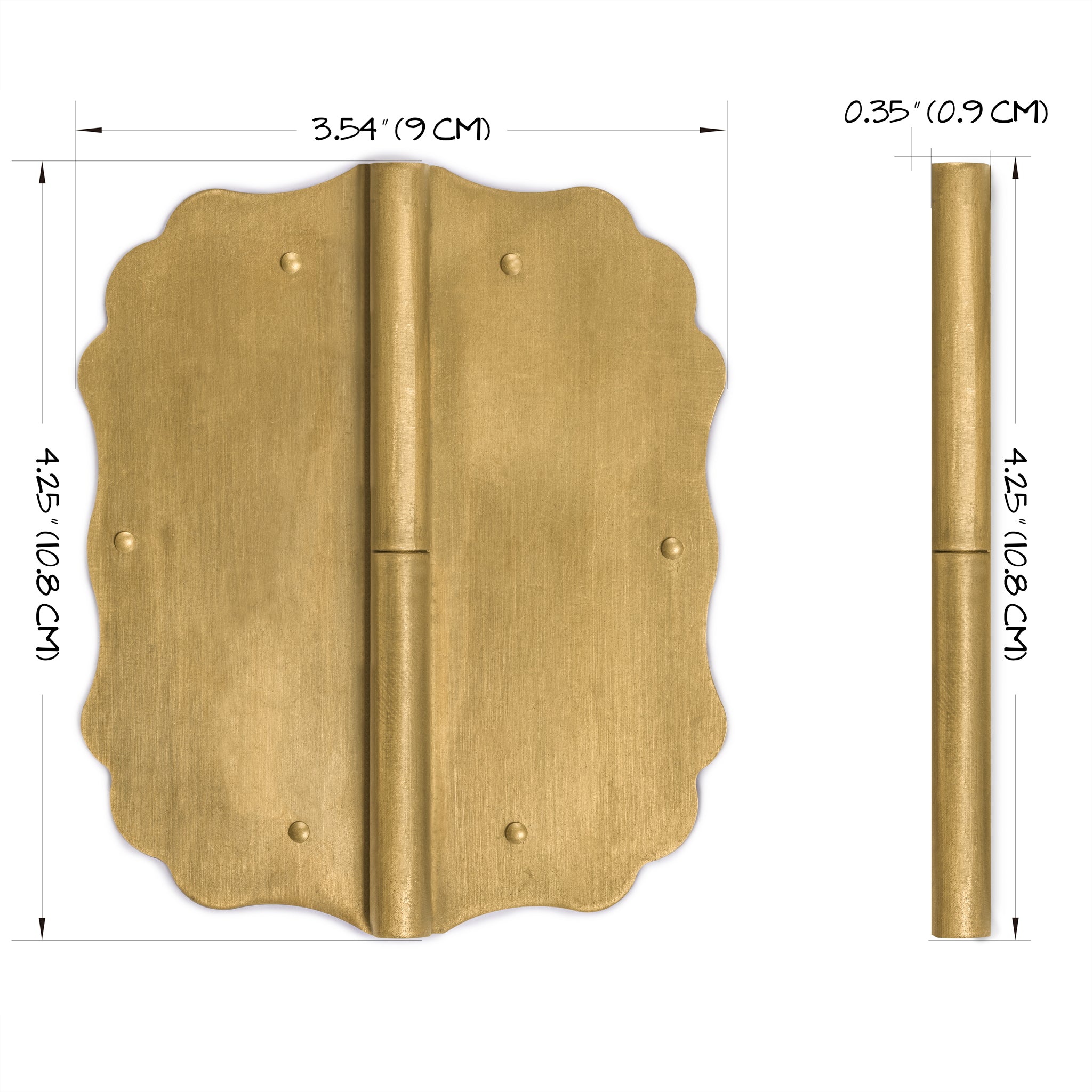 Profile Hinge Set 4.3" - Set of 2-Chinese Brass Hardware